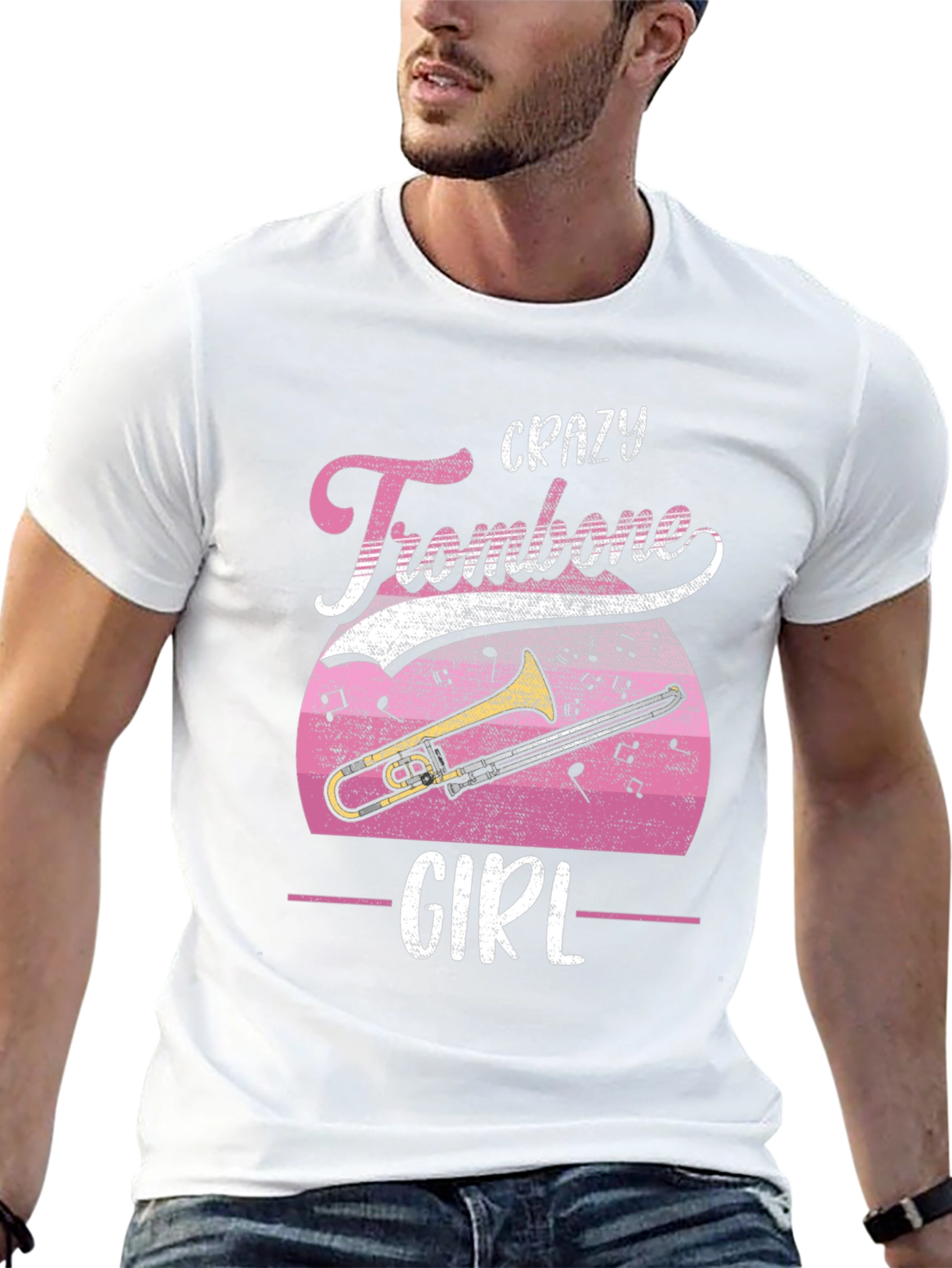 Crazy Trombone Girl T-Shirt - Music Lover Tee