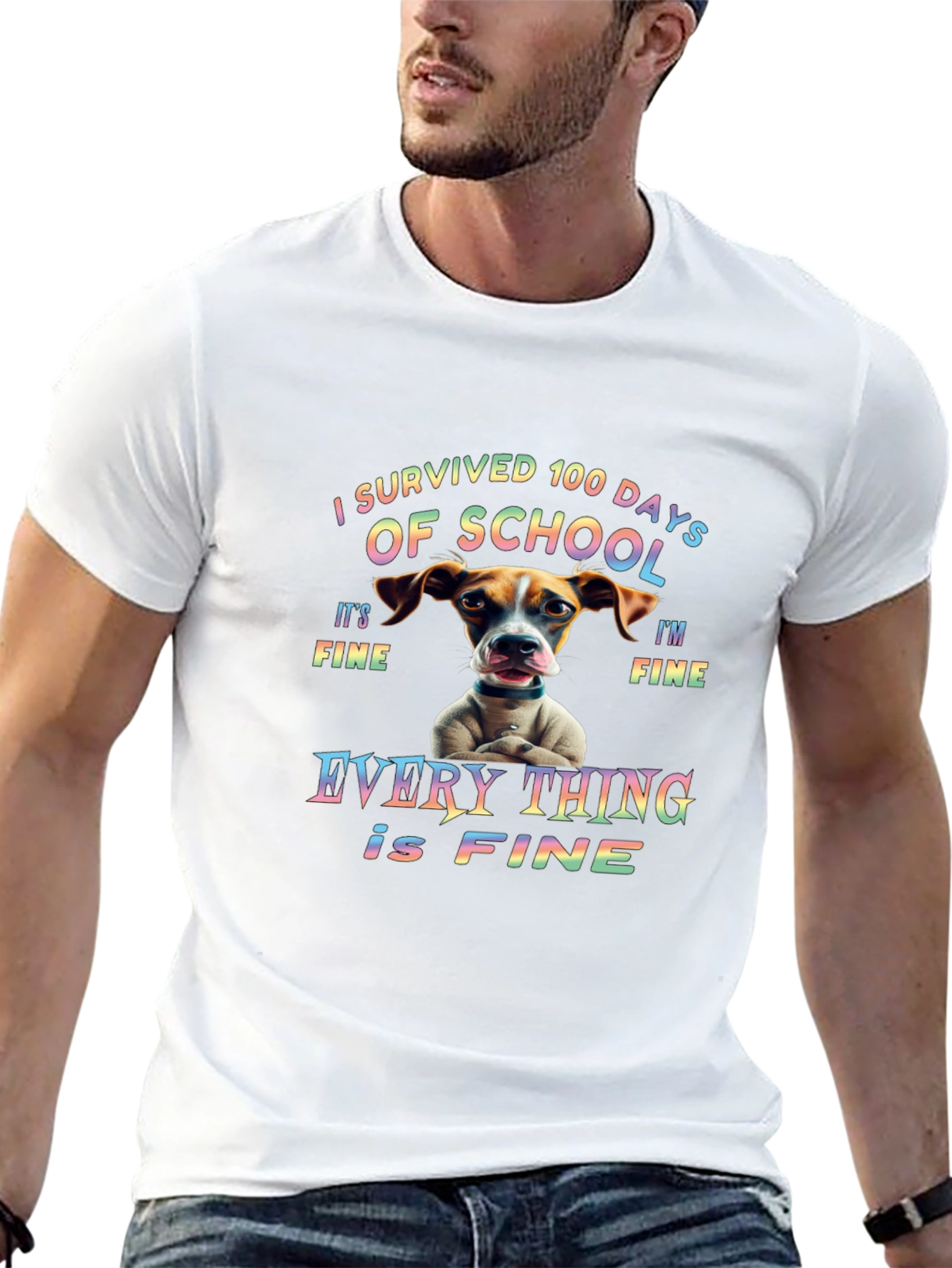 I Survived 100 Days of School Dog T-Shirt