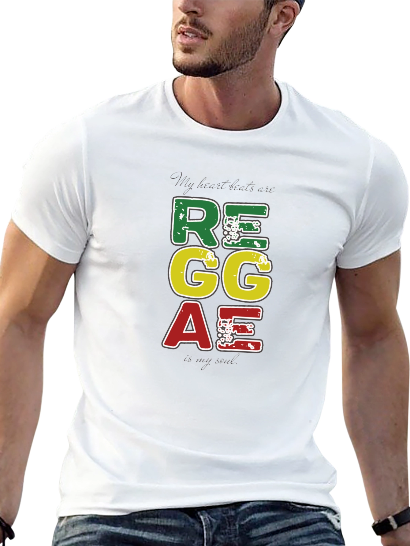 Reggae Vibes Tee: My Heart Beats Reggae T-Shirt