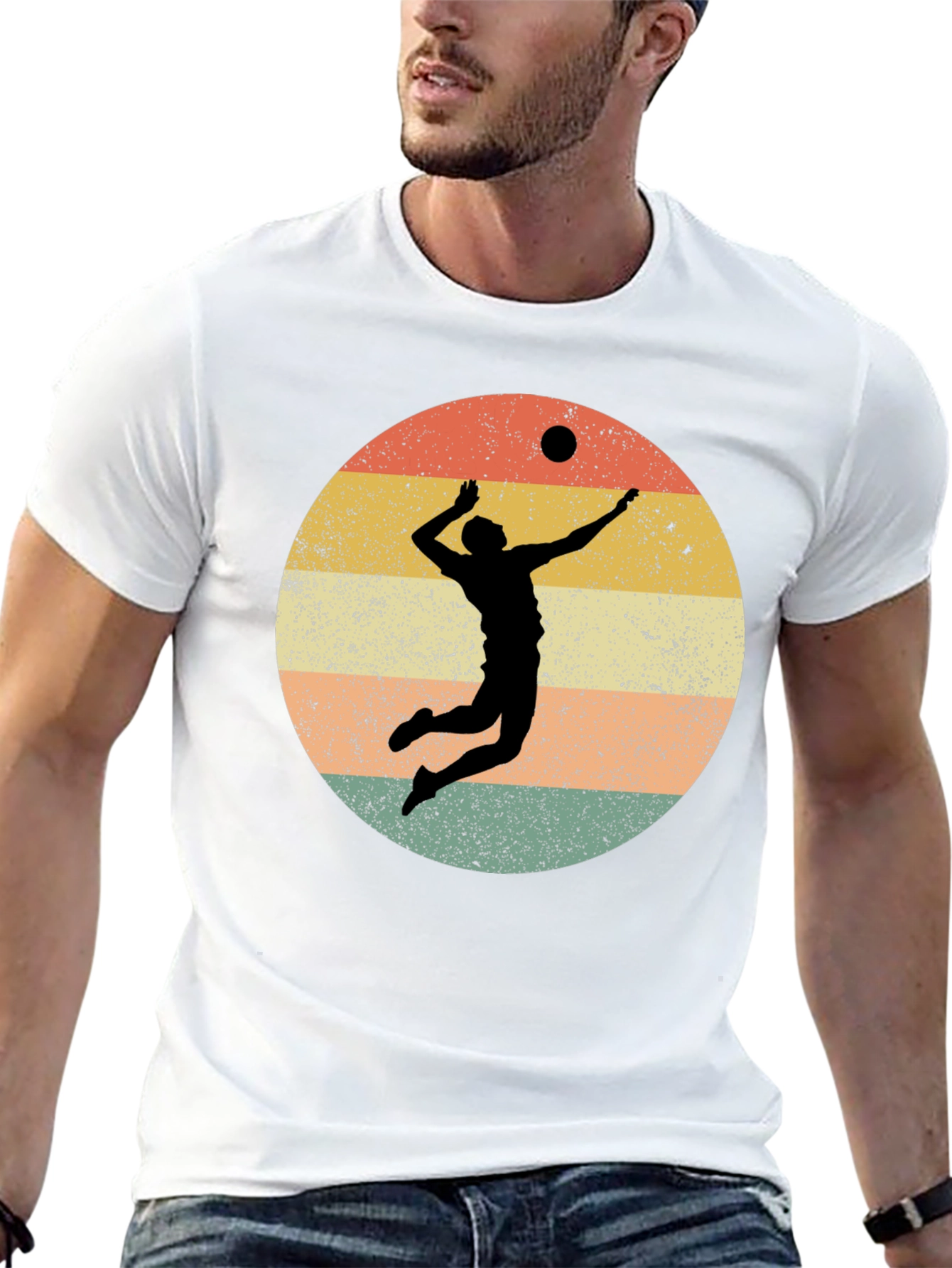 Volleyball Retro Graphic Tee - Black T-Shirt