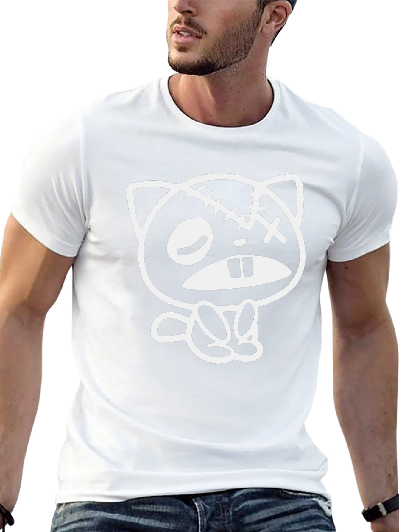 Cartoon Graphic Print T-Shirt - Black