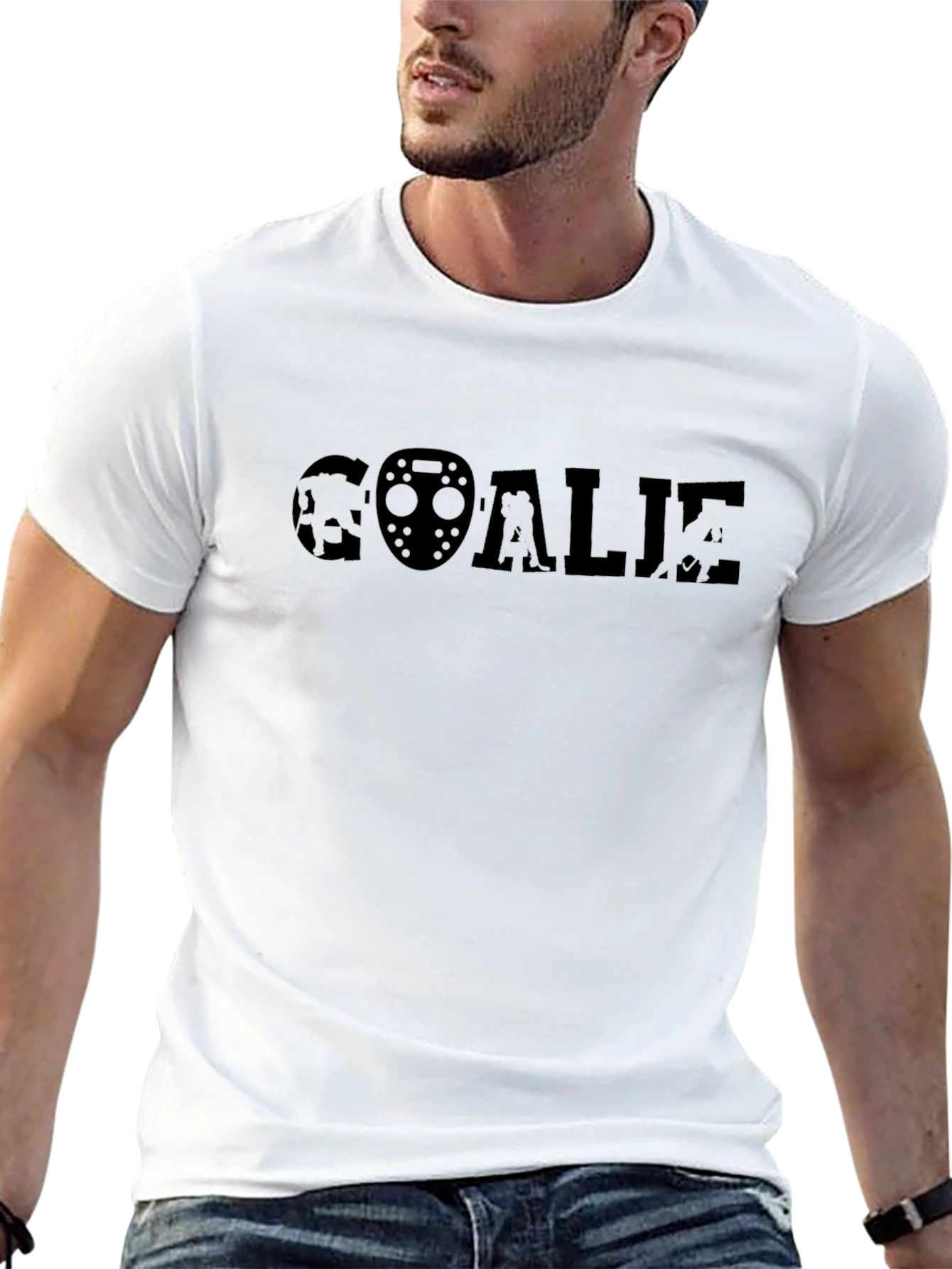 Hockey Goalie Graphic Tee - Black T-Shirt