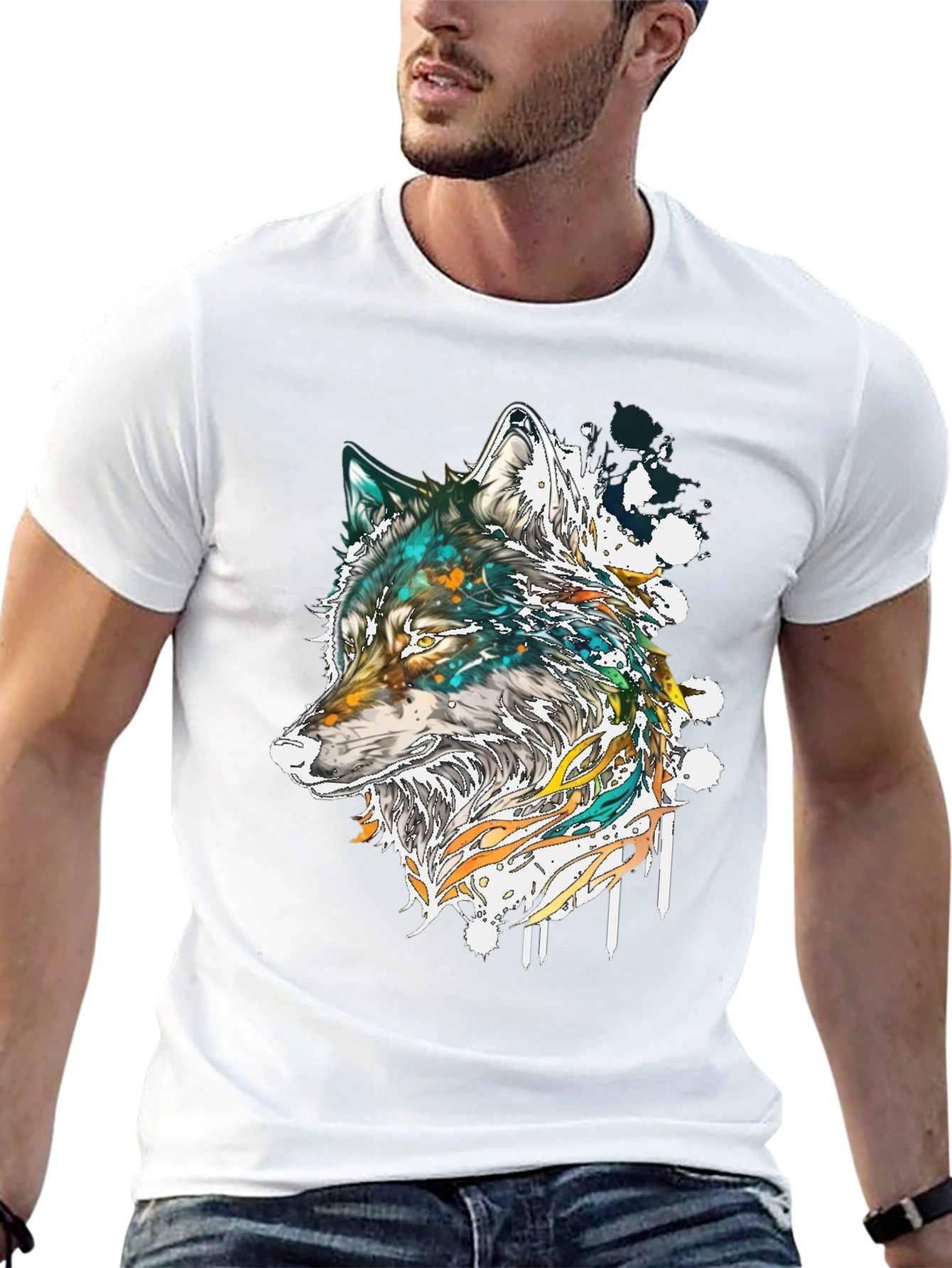Wolf Graphic T-Shirt - Artistic Print
