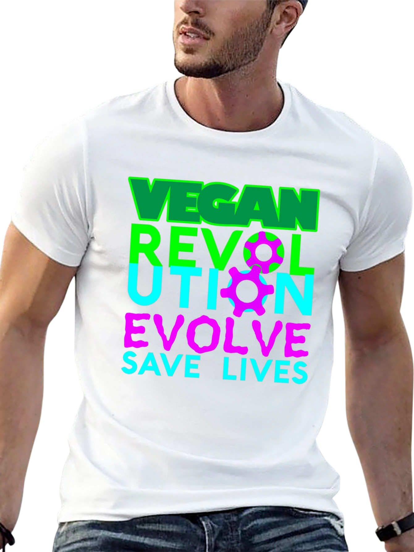 Vegan Revolution T-Shirt - Evolve Save Lives Tee