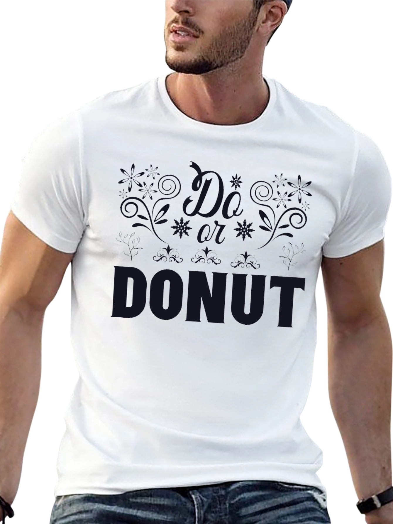 Donut Graphic Tee - Casual Black T-Shirt