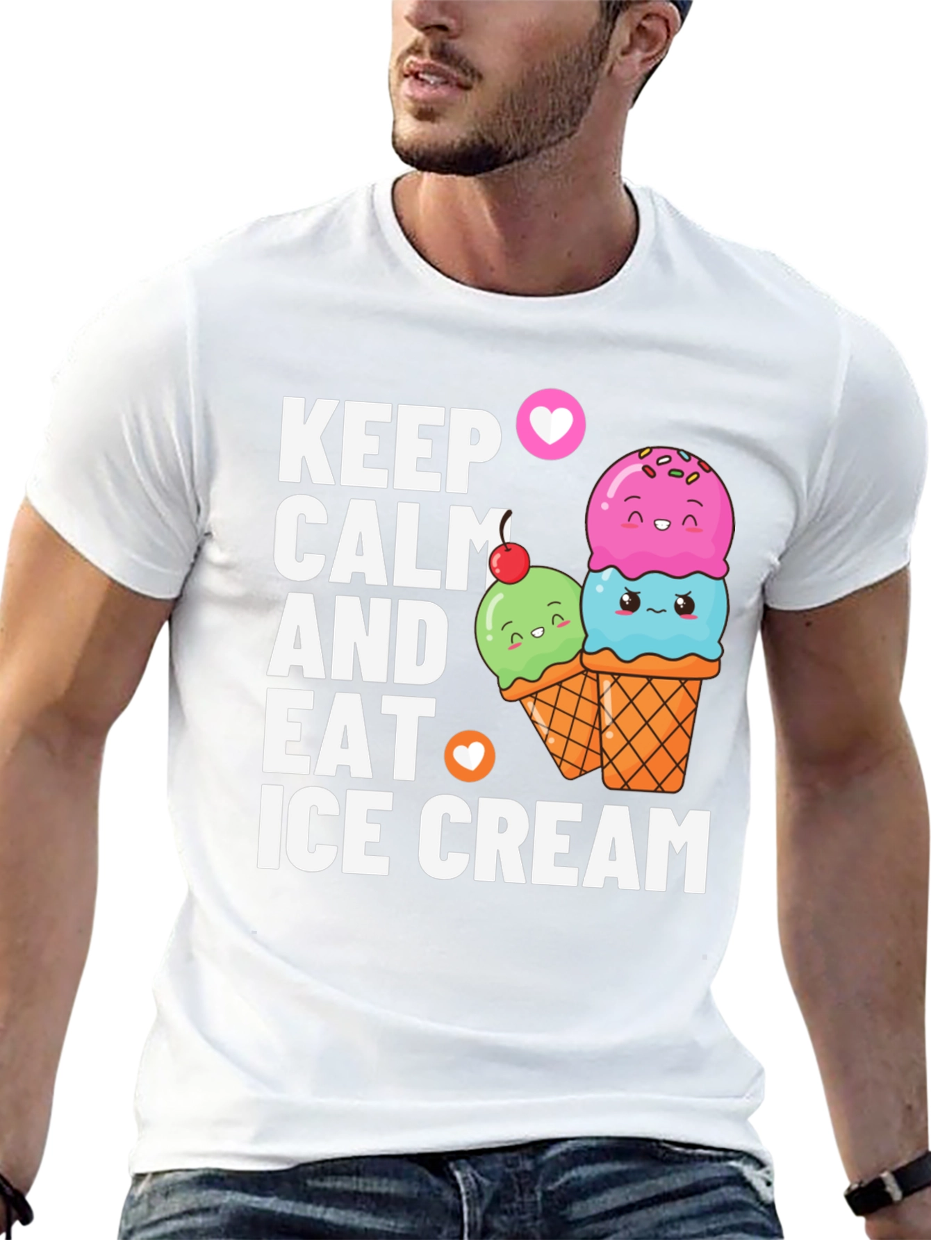 Keep Calm & Eat Ice Cream Graphic Tee