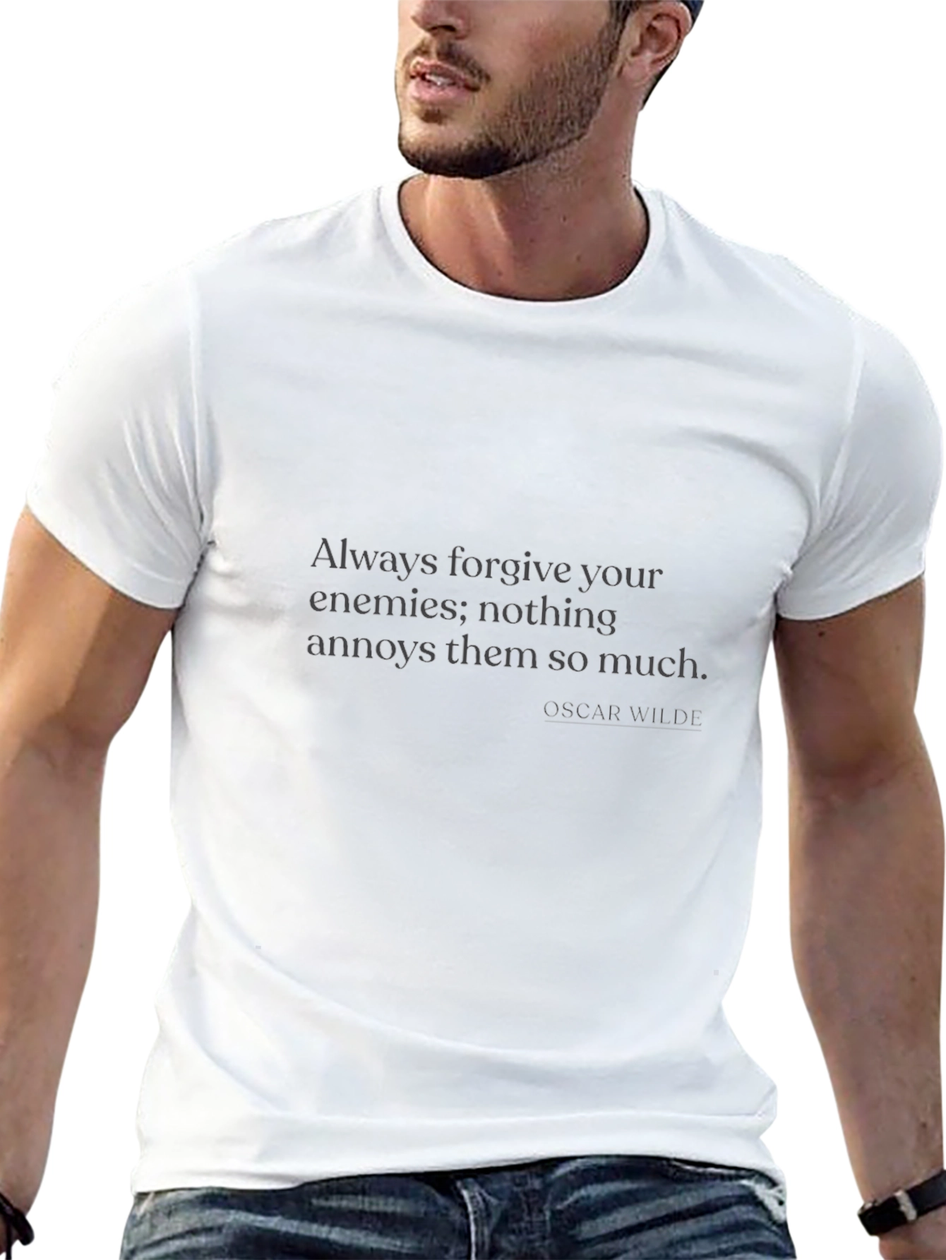Forgive Enemies Oscar Wilde Quote Black T-Shirt