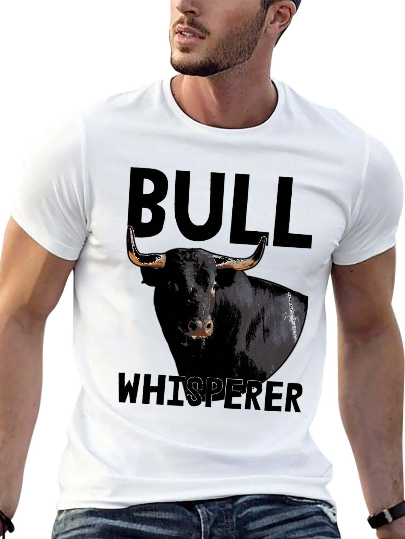 Bull Whisperer Graphic Tee - Black Cotton T-Shirt