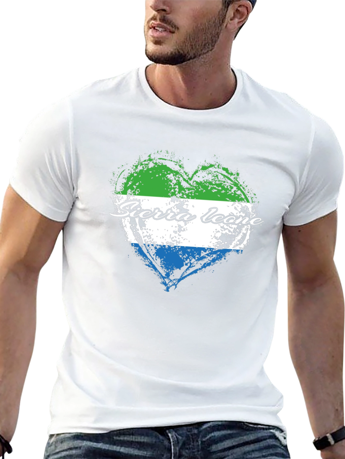 Sierra Leone Flag Heart T-Shirt