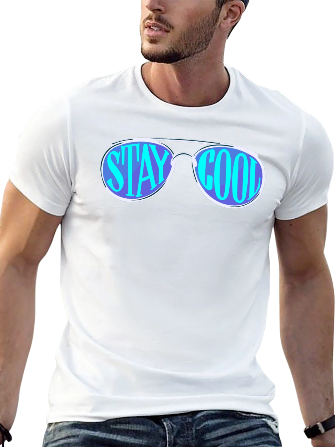 Stay Cool Sunglasses Graphic Tee - Black
