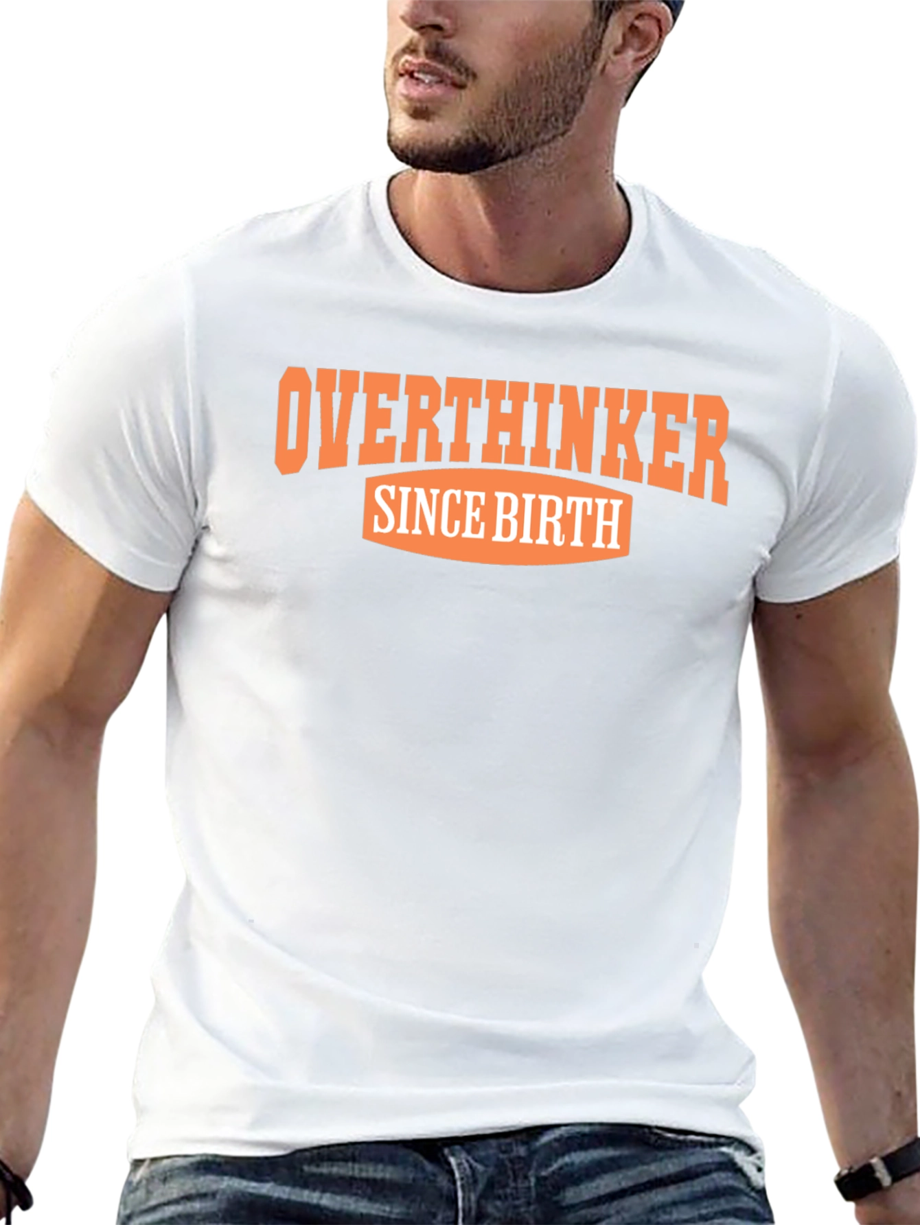 Overthinker Since Birth Graphic Tee - Black