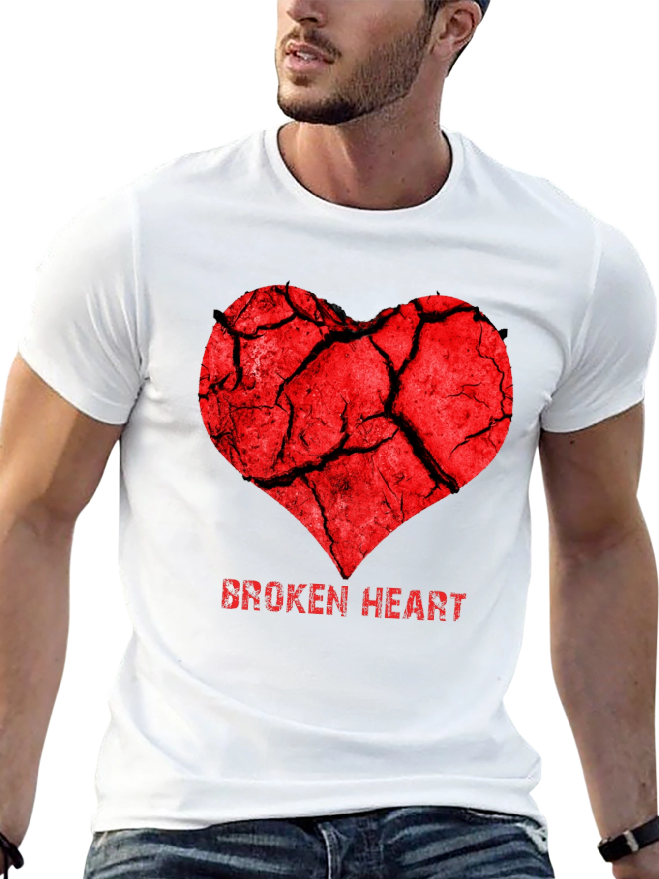 Broken Heart Graphic Tee - Trendy Casual T-Shirt
