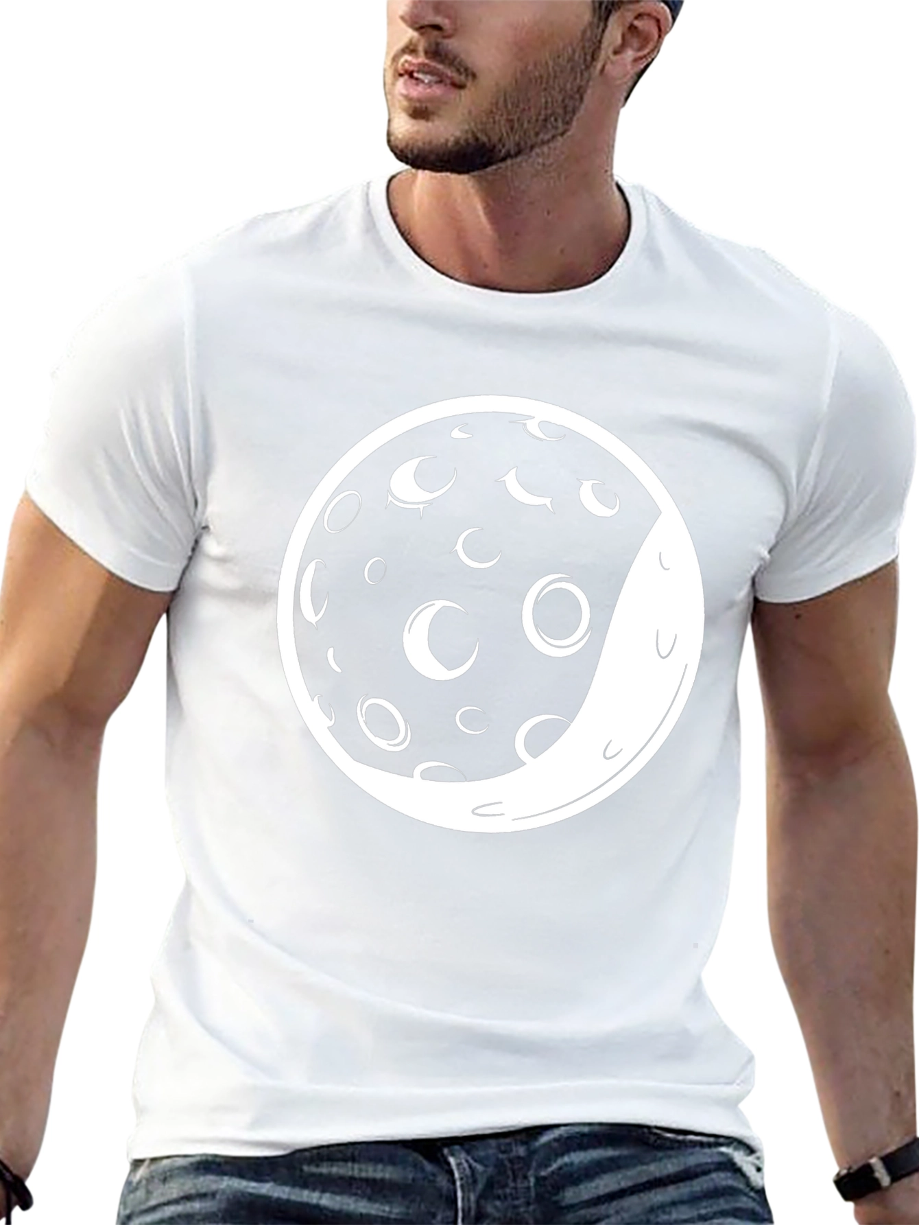 Lunar Phase Graphic Tee - Black