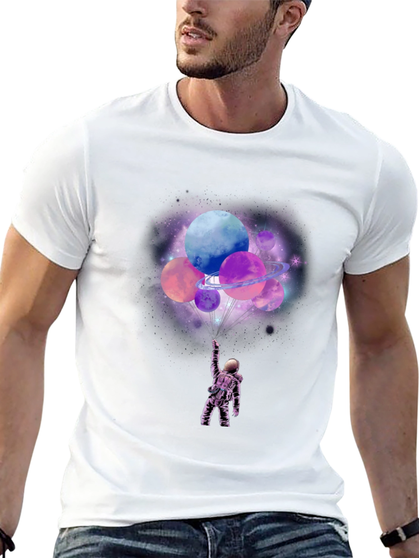 Astronaut Planets Graphic T-Shirt
