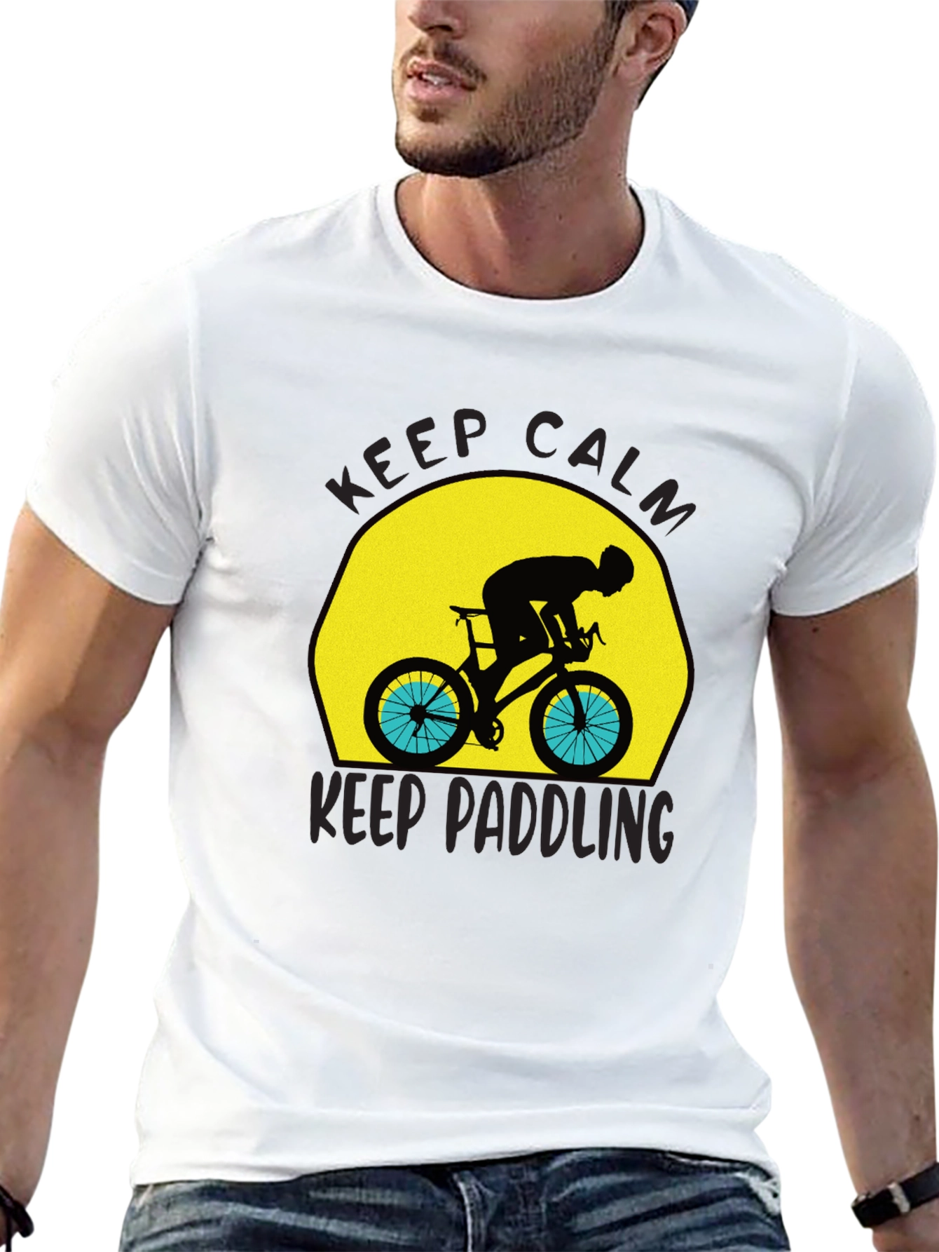 Keep Calm Cycling T-Shirt - Black