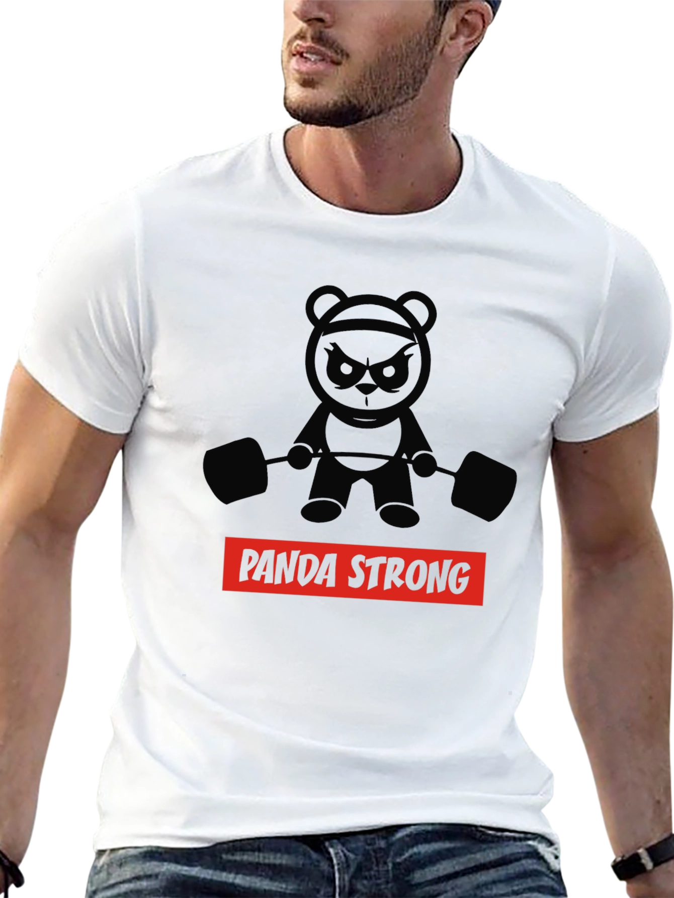 Panda Strong Black T-Shirt