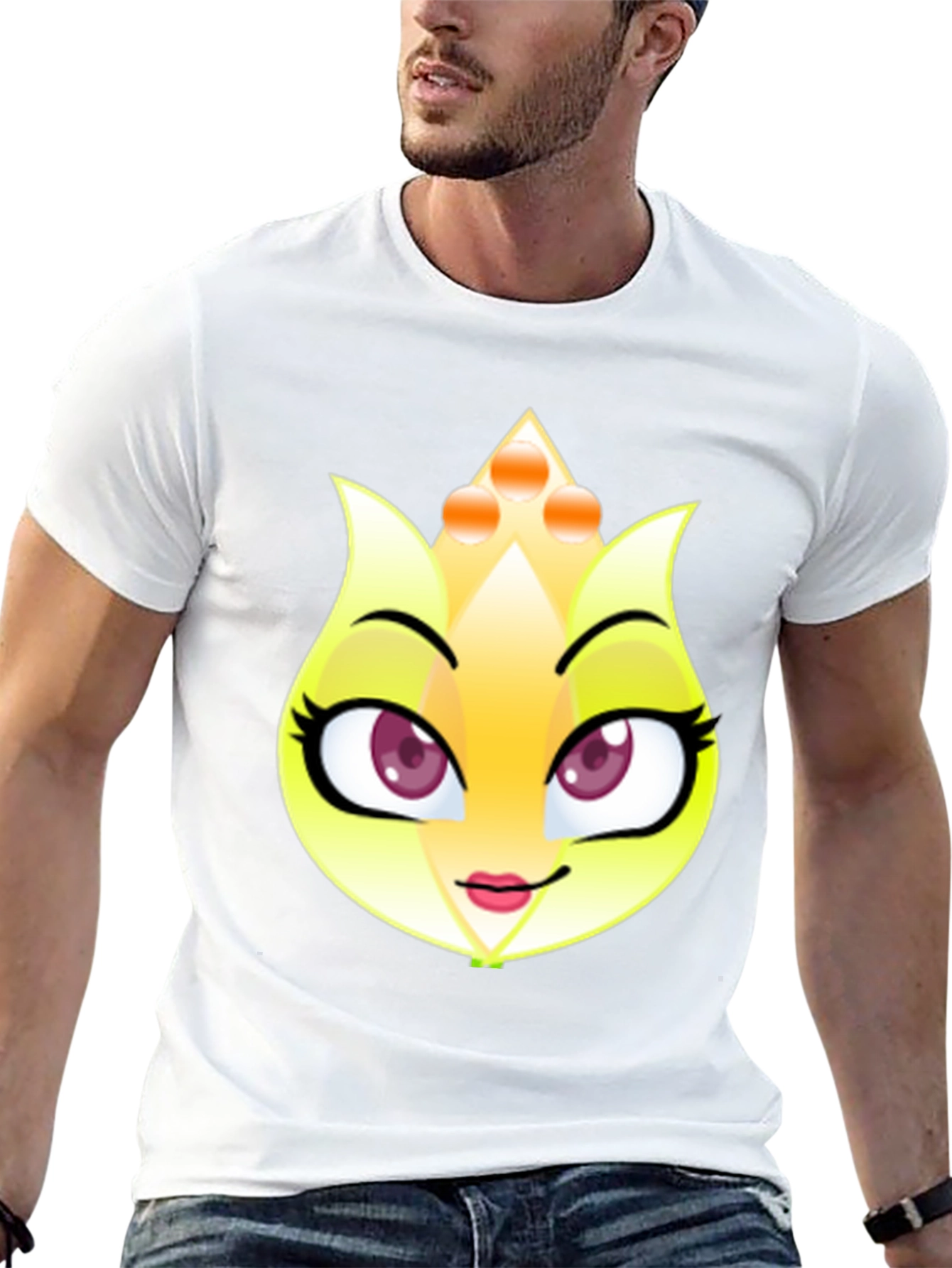 Cartoon Face Black T-Shirt