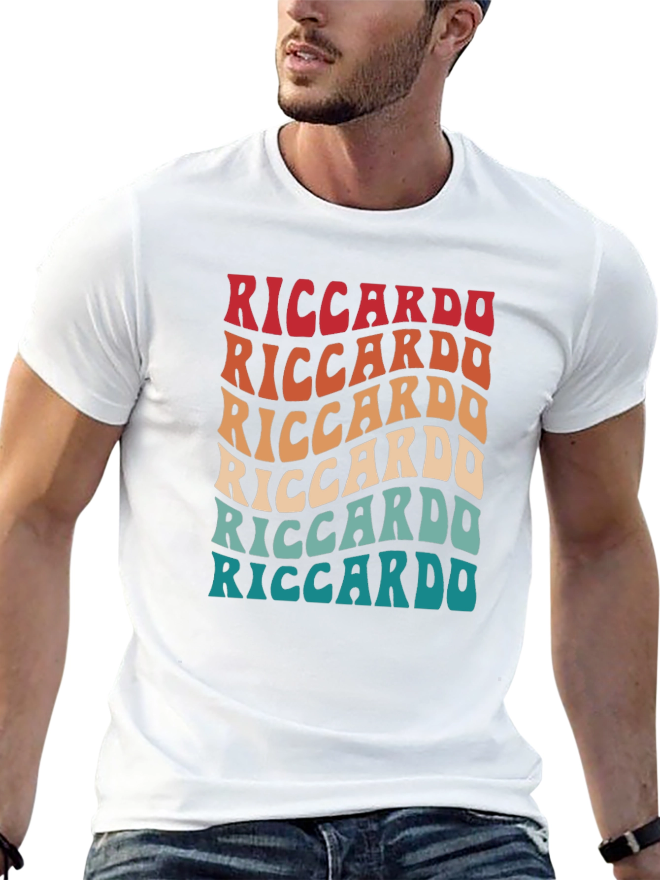 Riccardo Retro Wave T-Shirt - Cool Graphic Tee