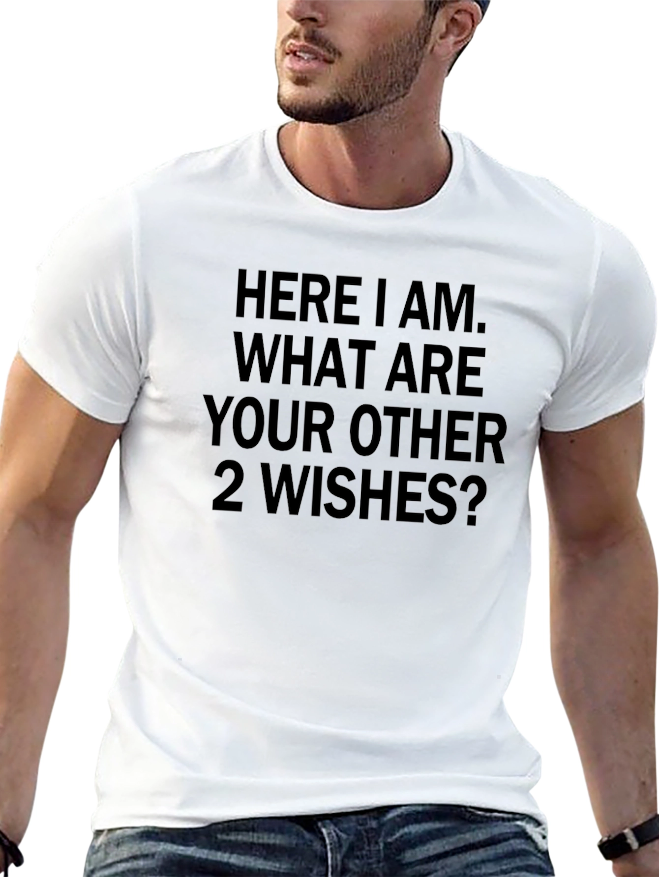 Humorous 2 Wishes Black T-Shirt