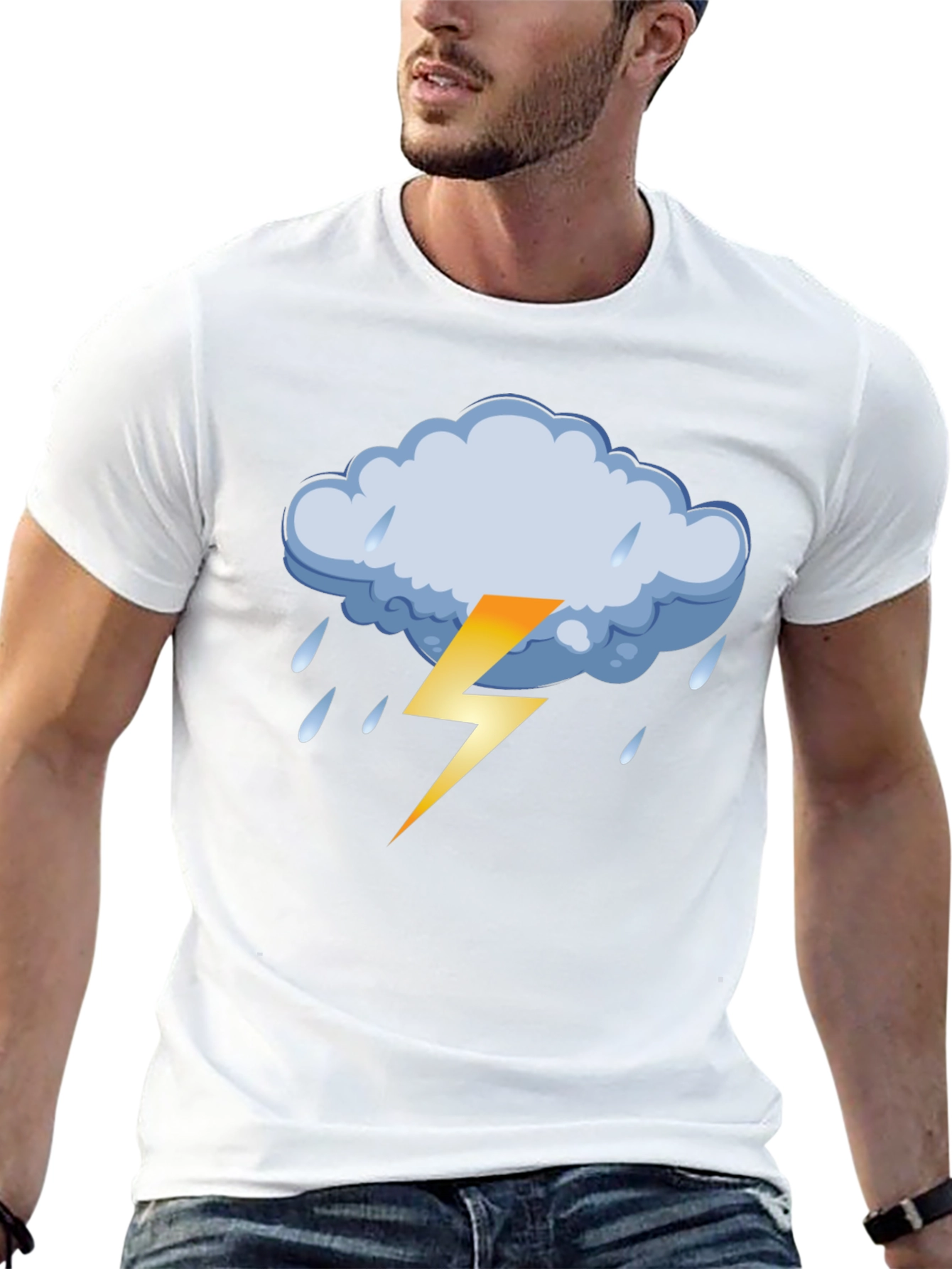 Stormy Weather Graphic Tee - Black Cotton T-Shirt