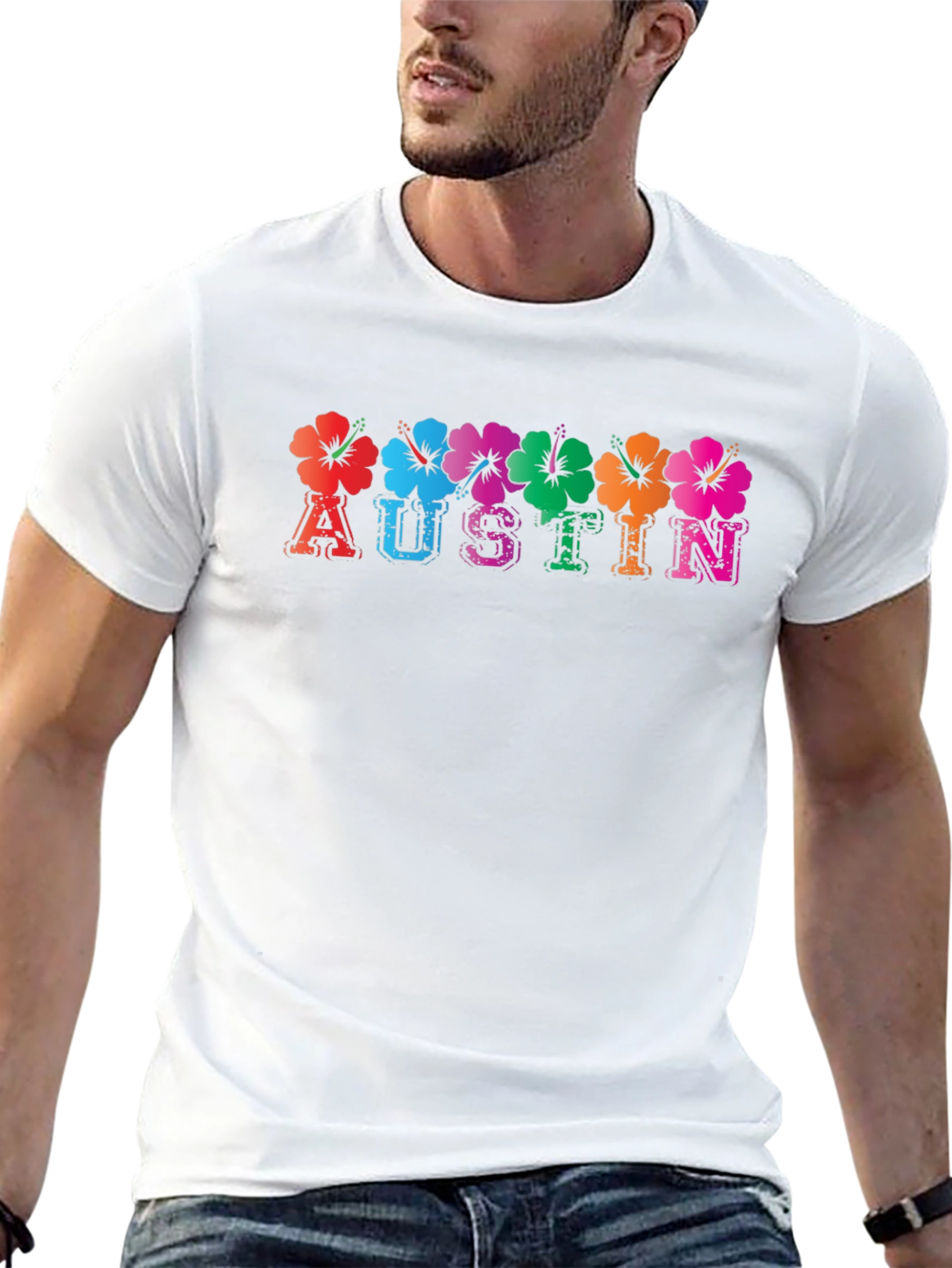 Austin Floral T-Shirt - Vibrant City Pride Tee
