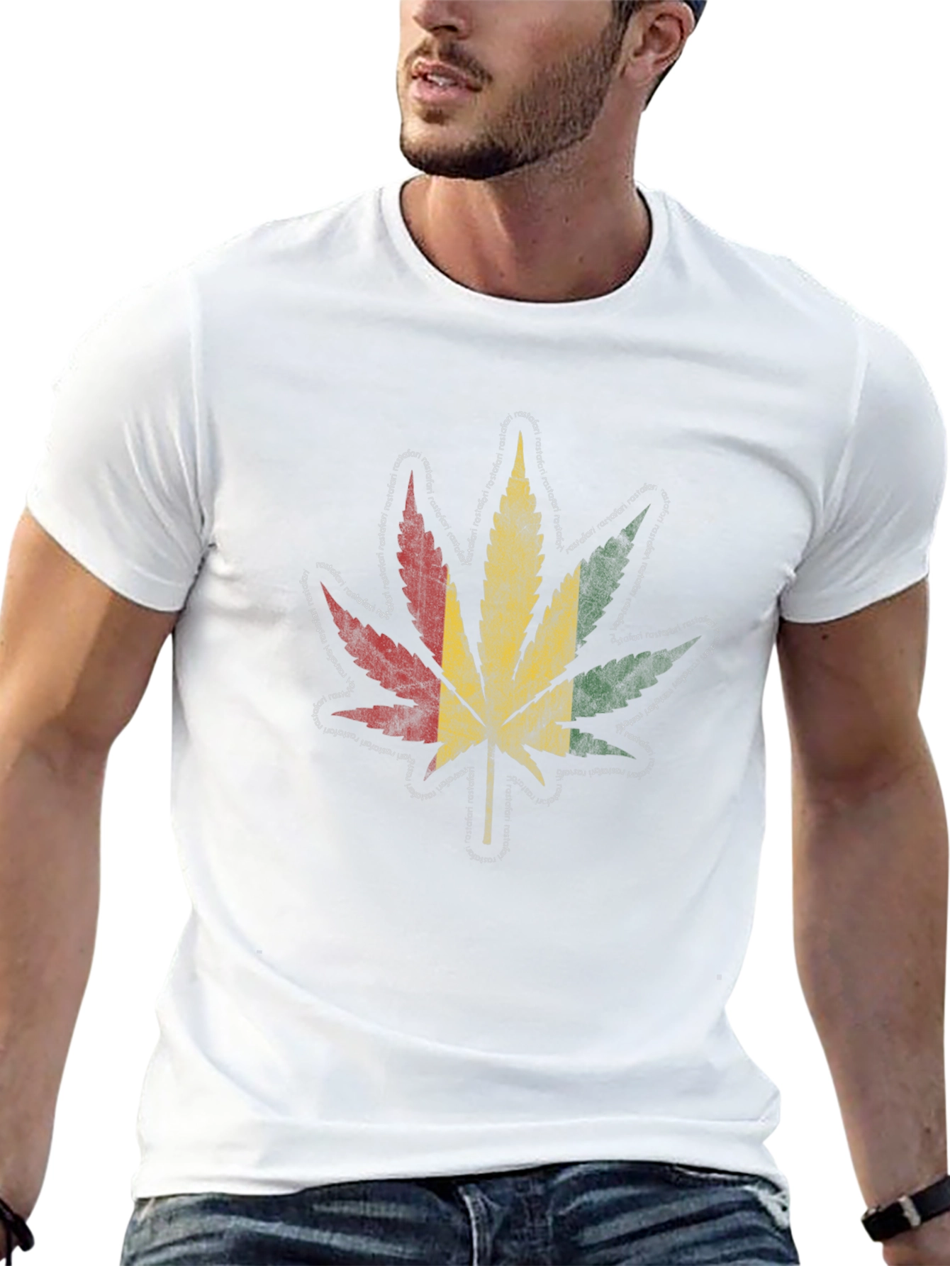 Rasta Leaf Graphic T-Shirt - Black