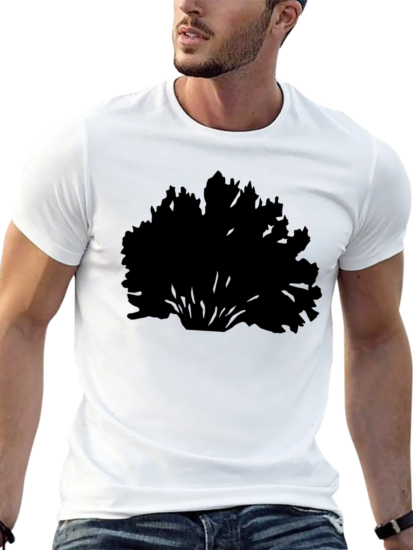 Black Bush Silhouette Mens T-Shirt