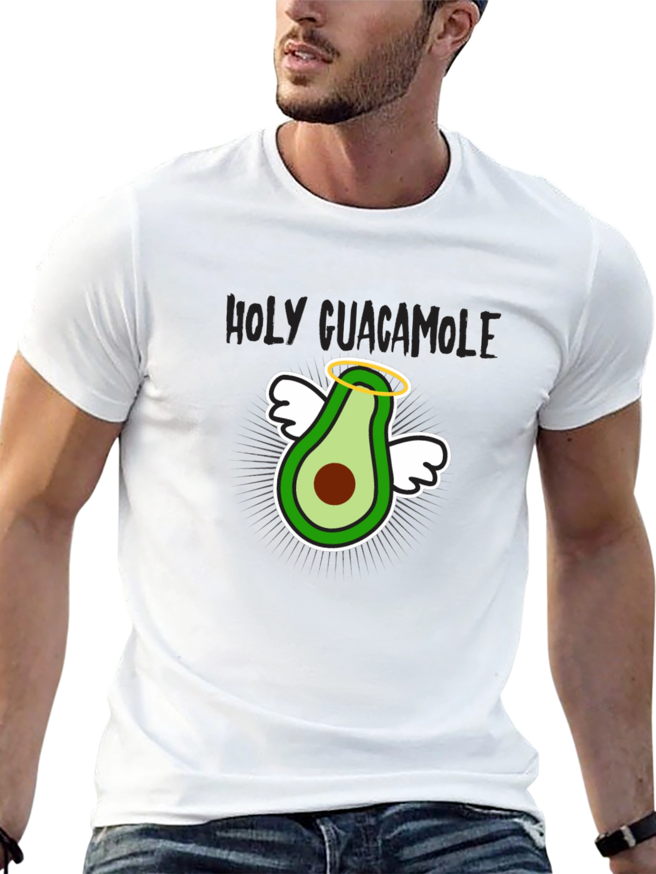 Holy Guacamole T-Shirt - Funny Avocado Angel Graphic Tee