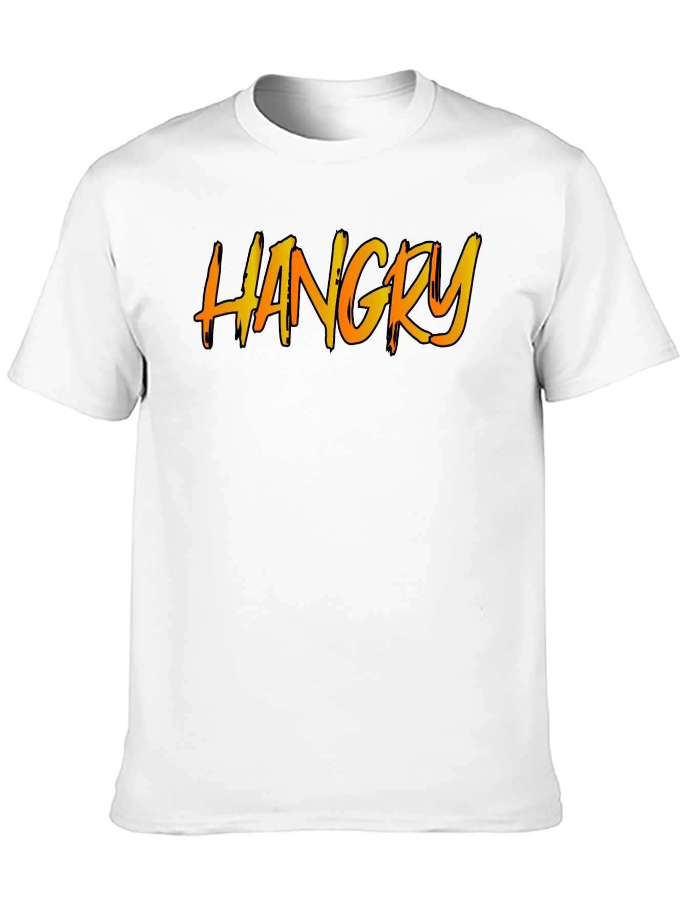 Hangry T-Shirt - Black Cotton Crew Neck