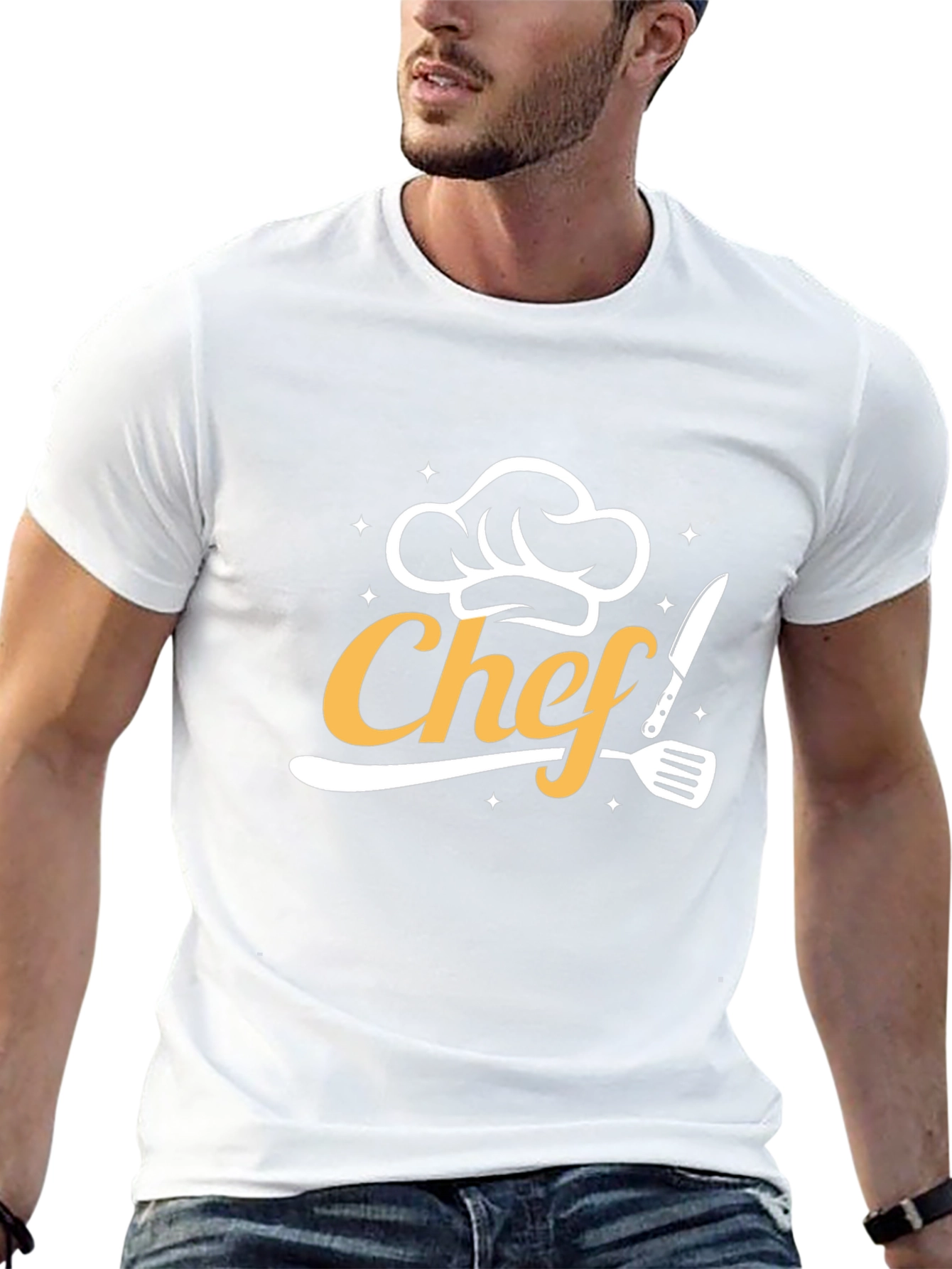 Chef Graphic T-Shirt - Black Cotton Blend Tee