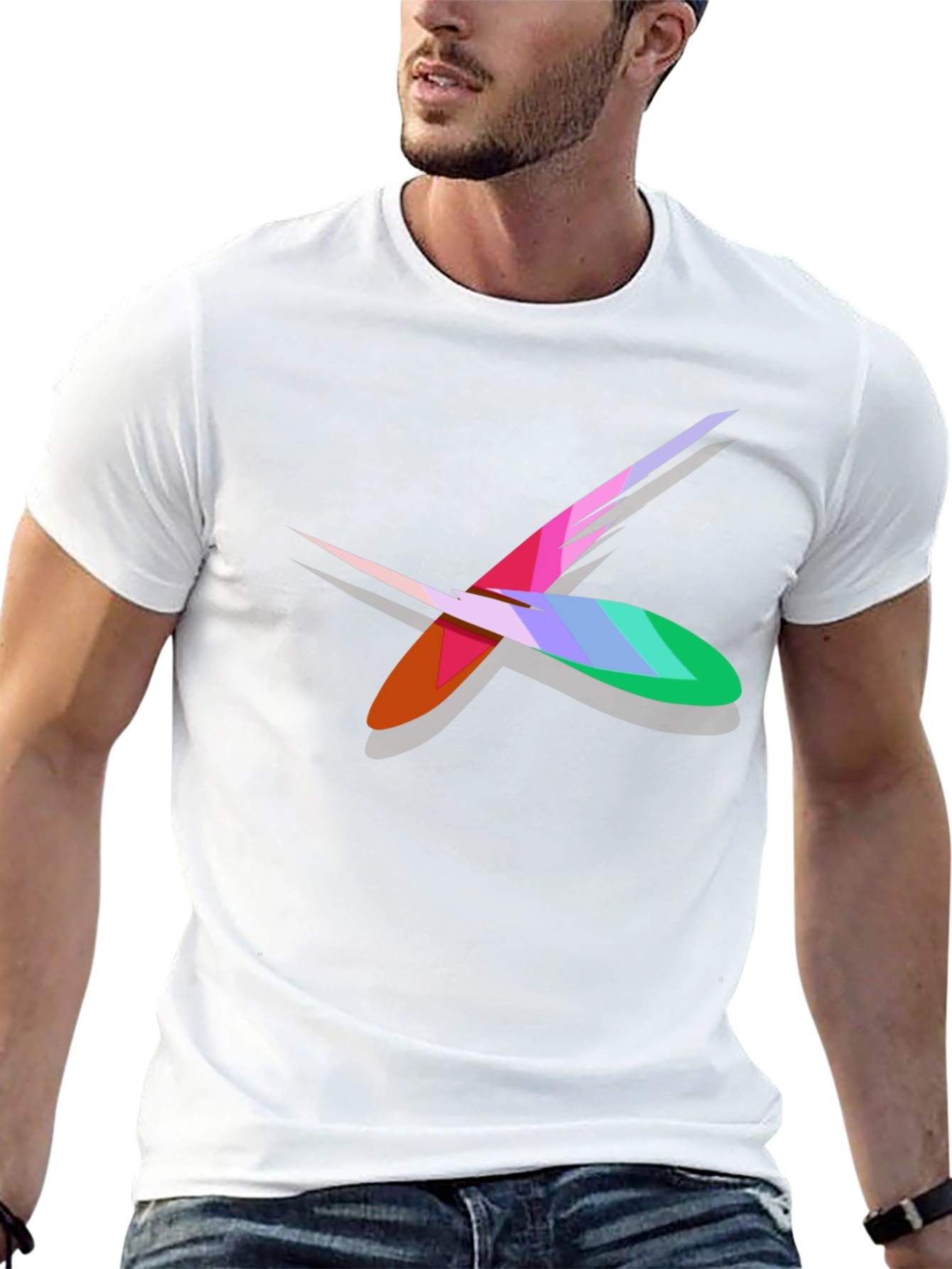 Abstract X Graphic Black Cotton T-Shirt