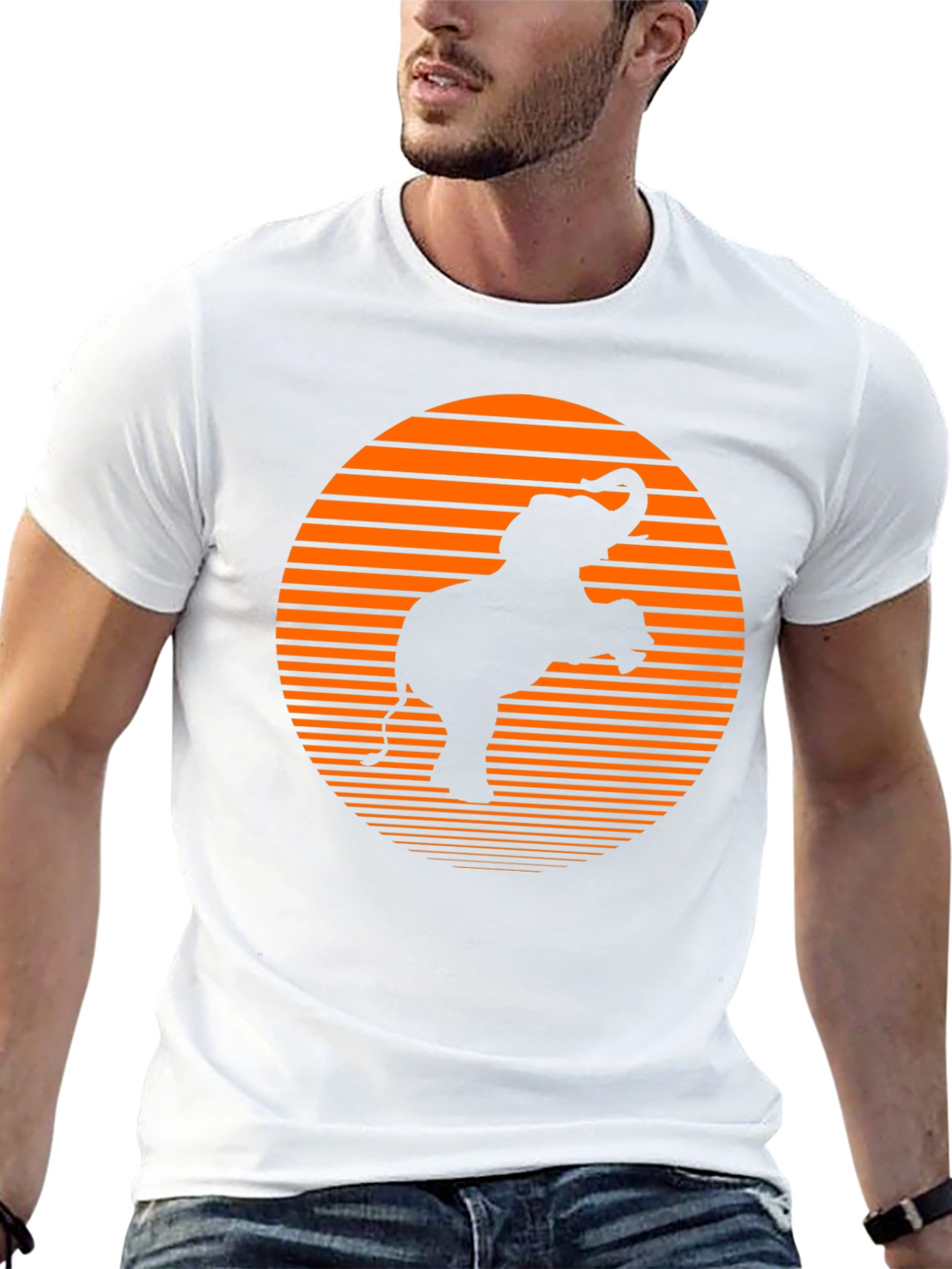 Elephant Sunset Graphic Tee