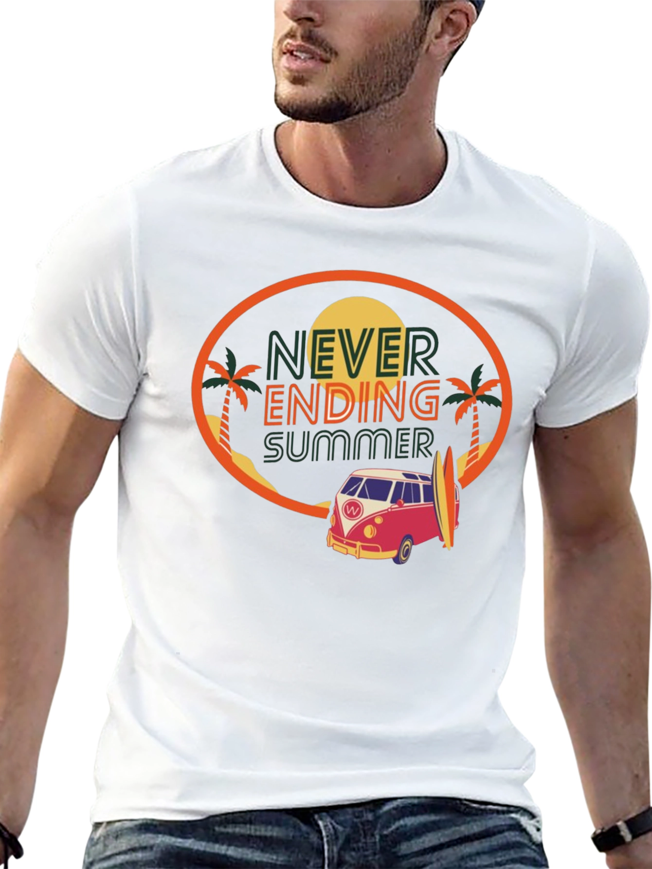 Never Ending Summer Black Graphic Tee