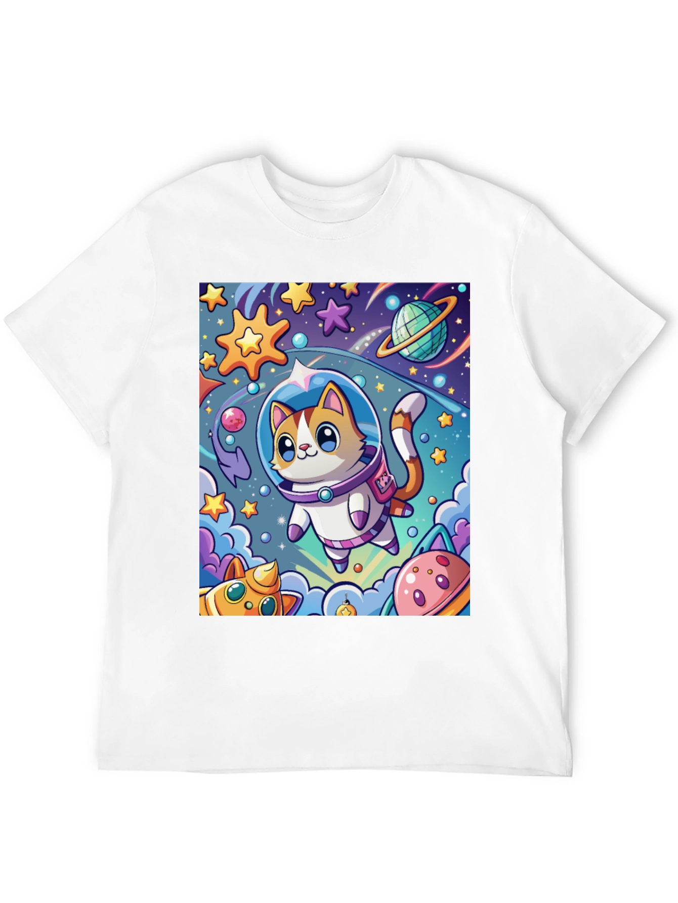 Cartoon Cat Astronaut Unisex T-Shirt