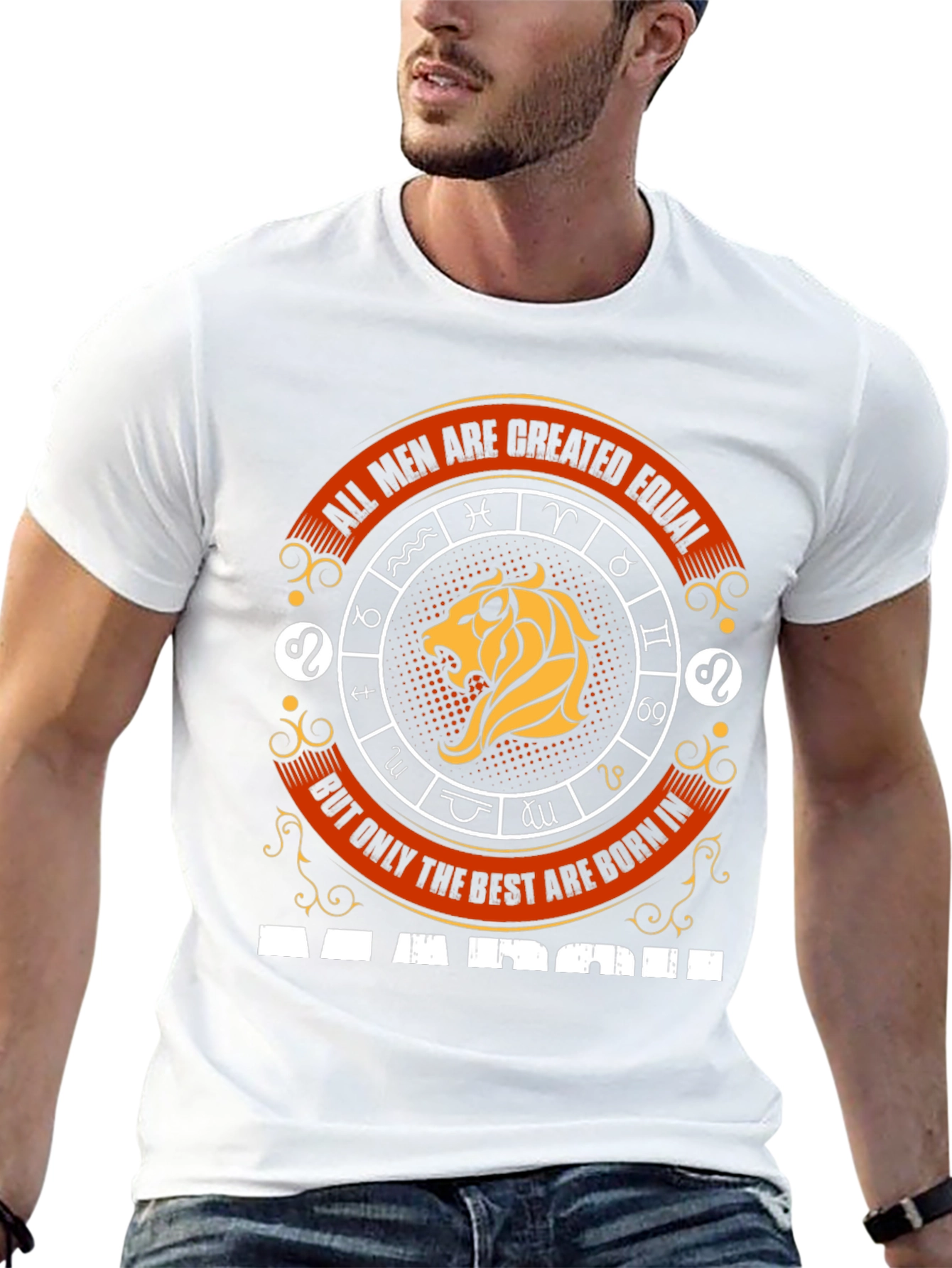 Mens Zodiac T-Shirt - Lion March Birthday Gift
