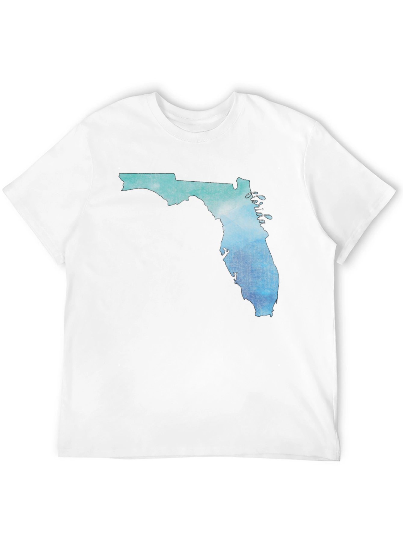 Florida State Map Graphic Print Black T-Shirt