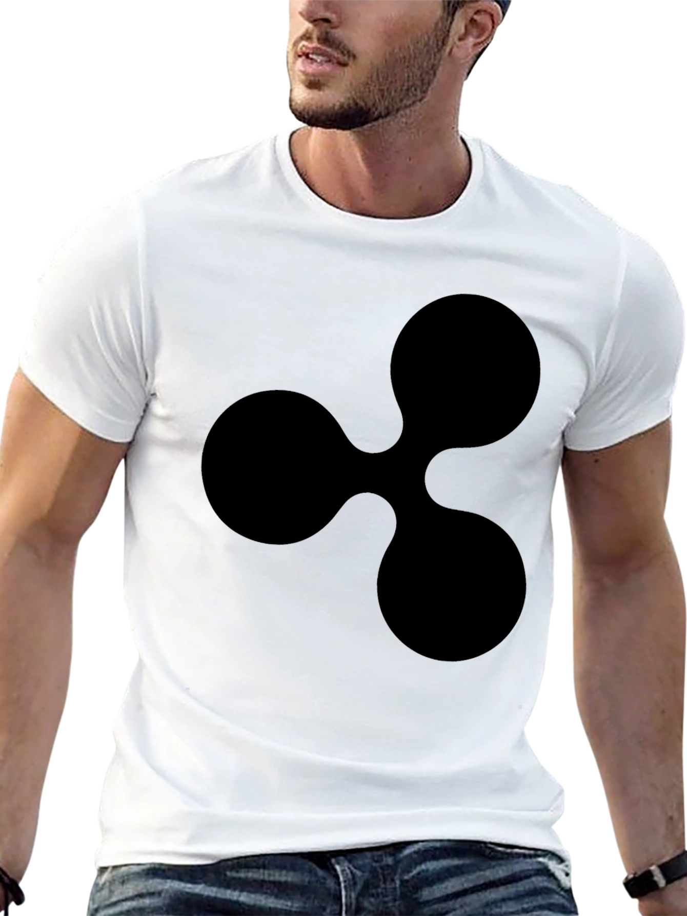 Black Ripple Logo T-Shirt - Crypto Fan Apparel