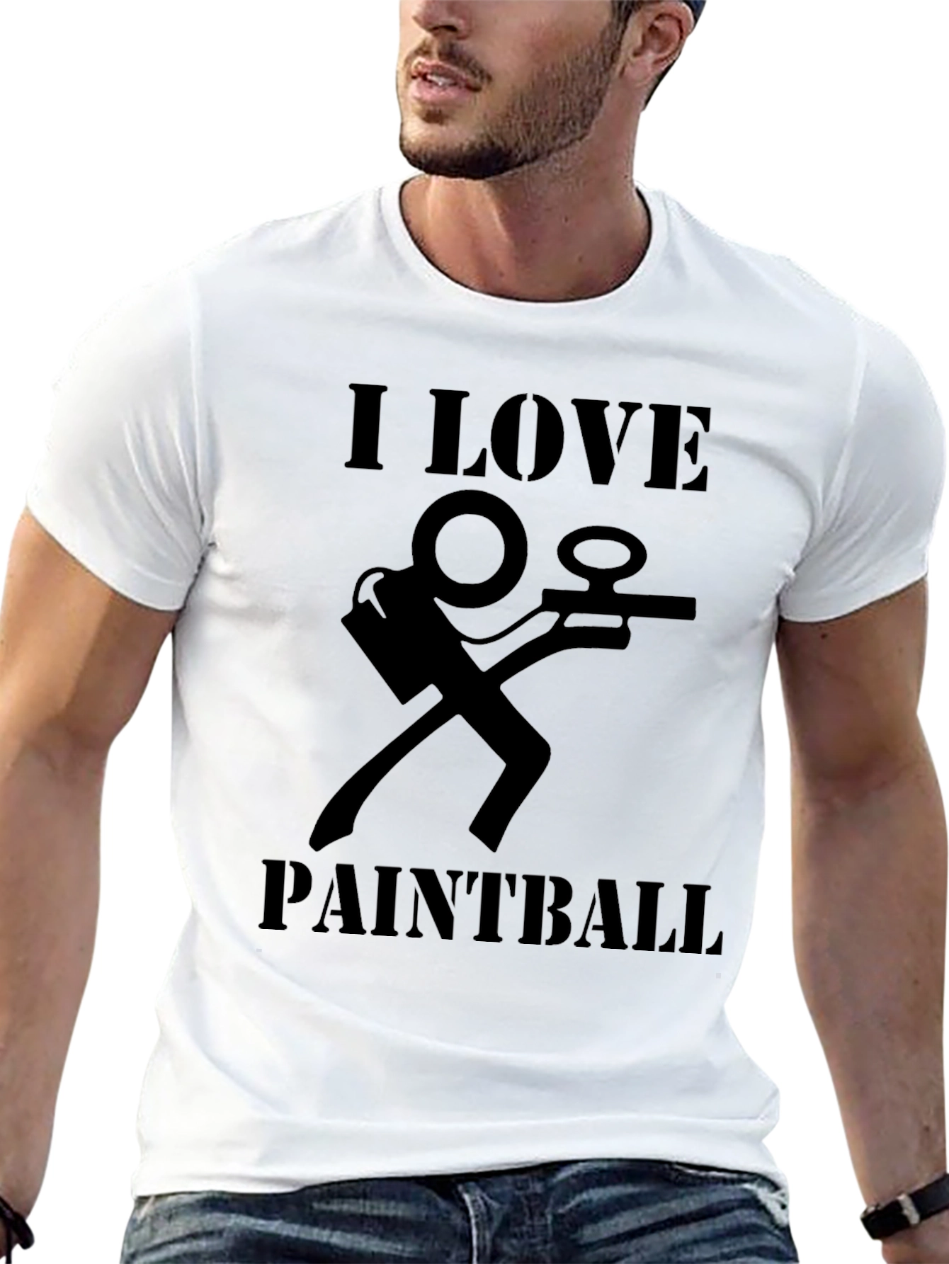 I Love Paintball Graphic T-Shirt - Black
