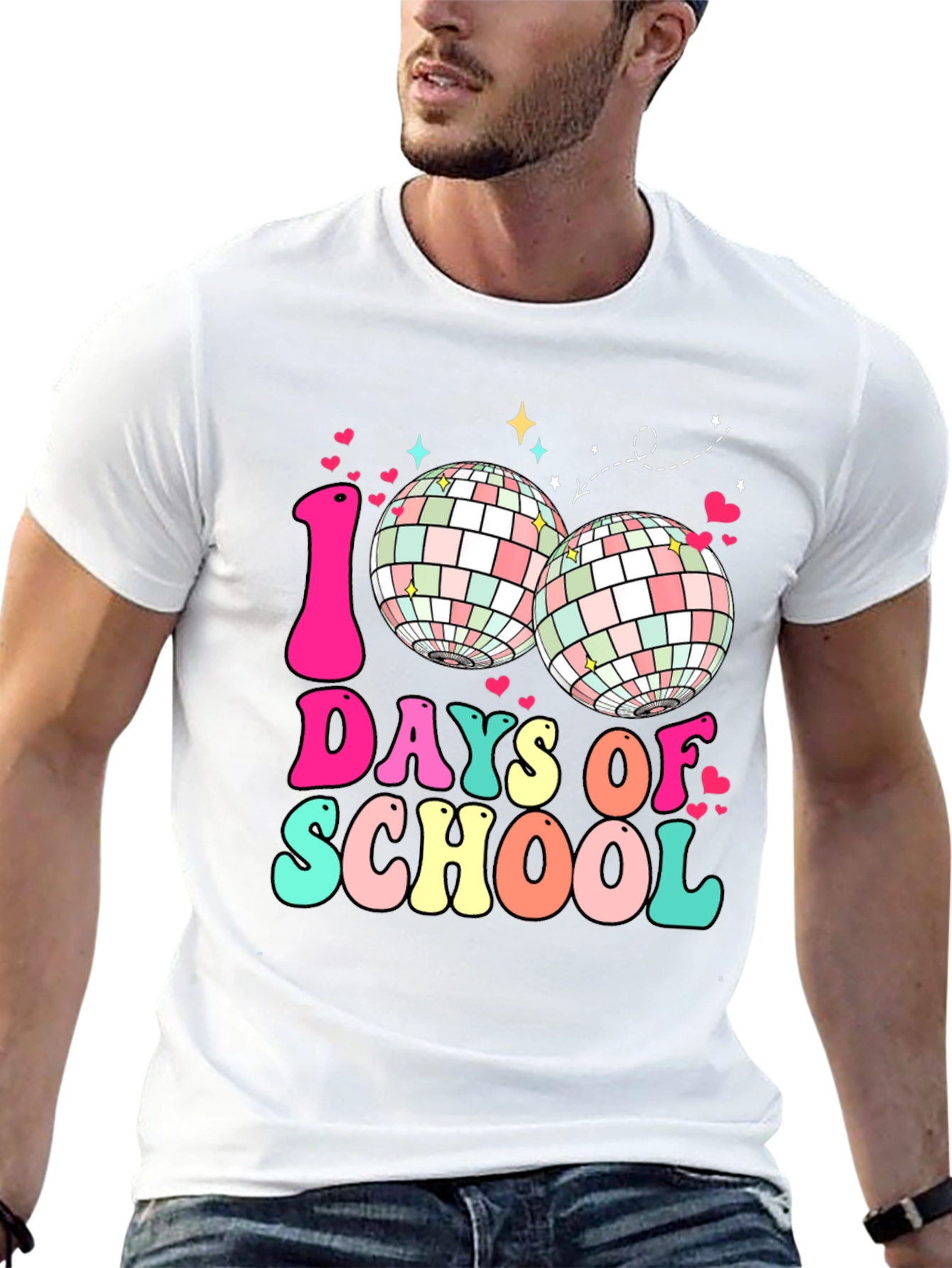 100 Days of School Disco Ball T-Shirt