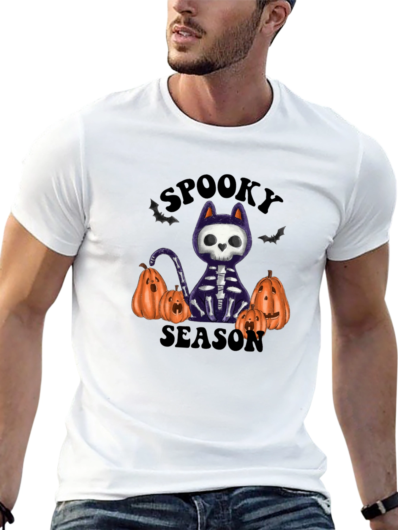 Spooky Season Skeleton Cat T-Shirt