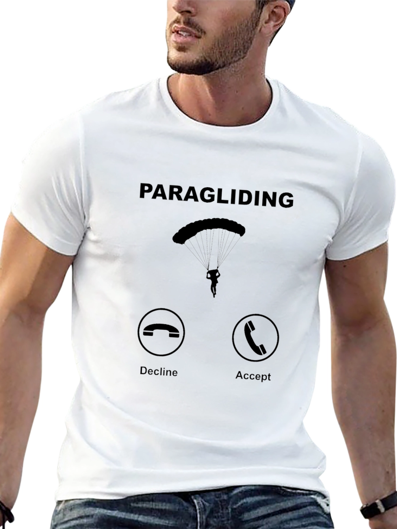 Paragliding Accept the Call Black T-Shirt