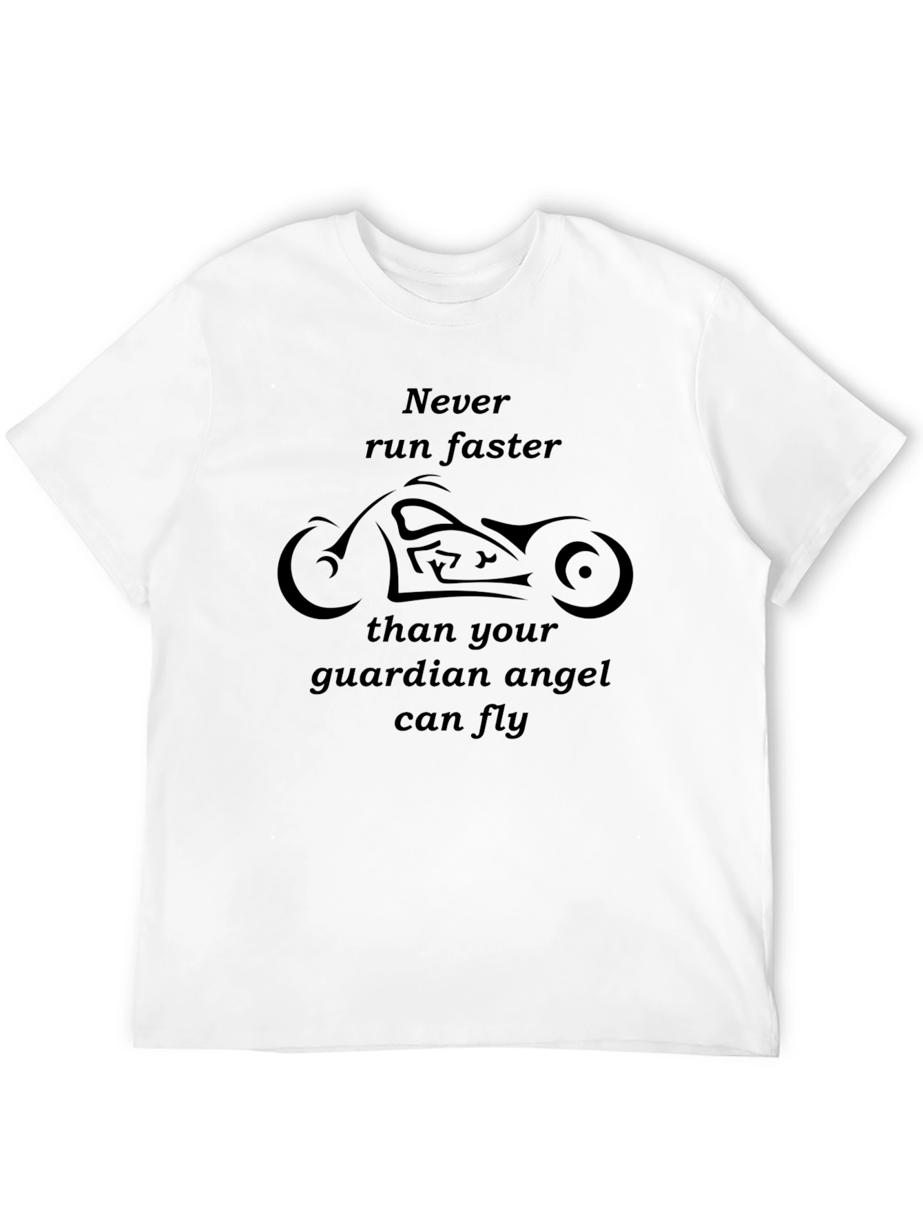 Never Run Faster Black Graphic Tee