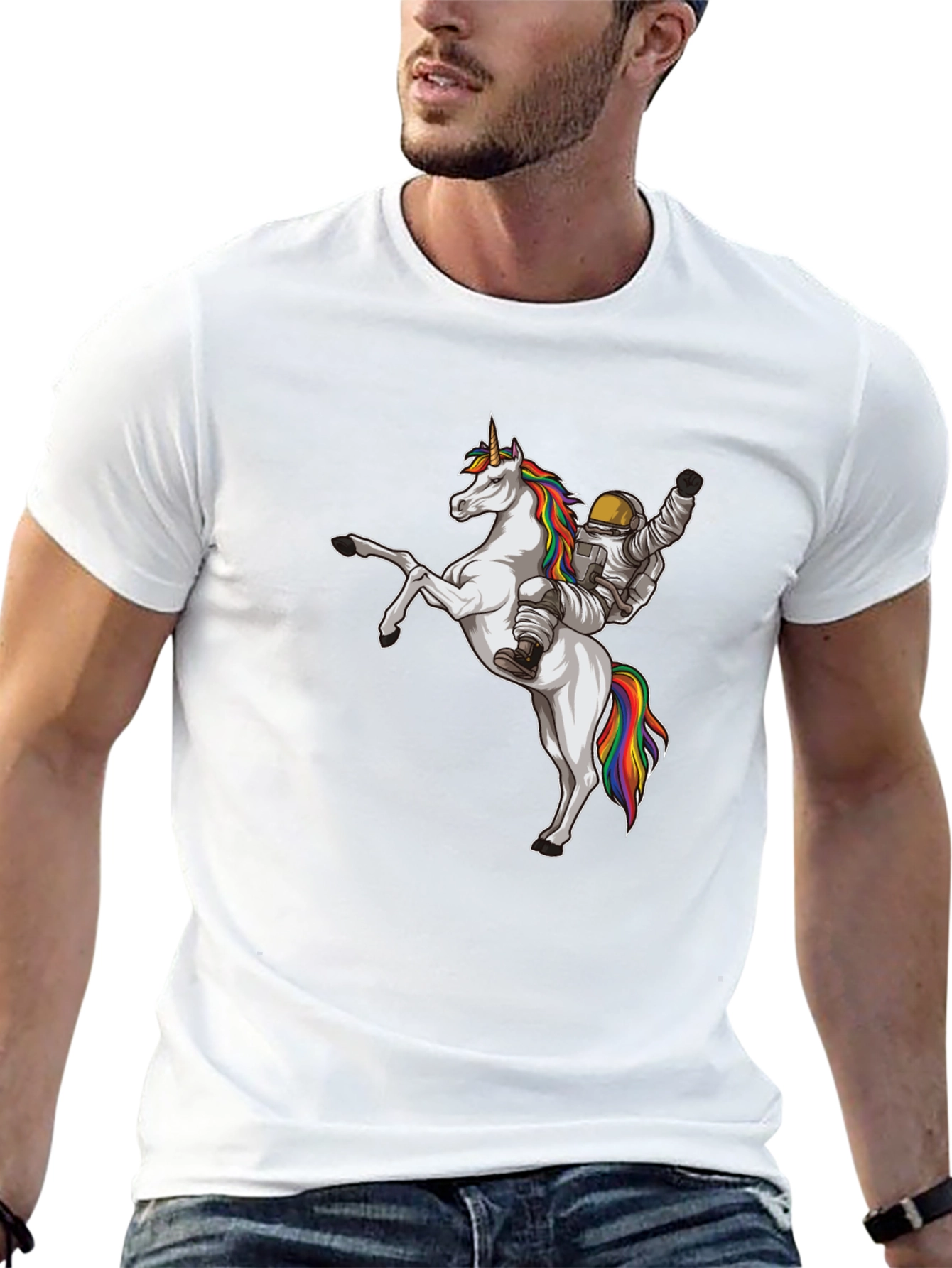 Astronaut Riding Unicorn Graphic Tee