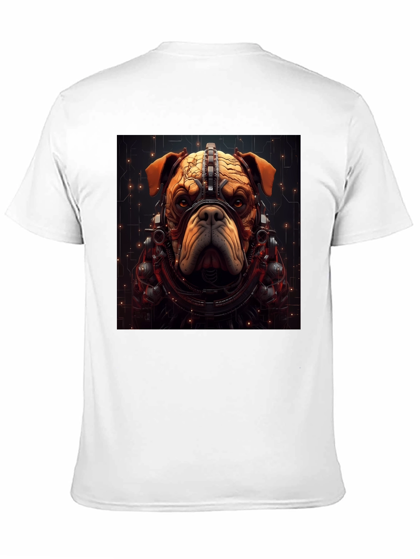Cyber Bulldog T-Shirt - Futuristic Dog Design
