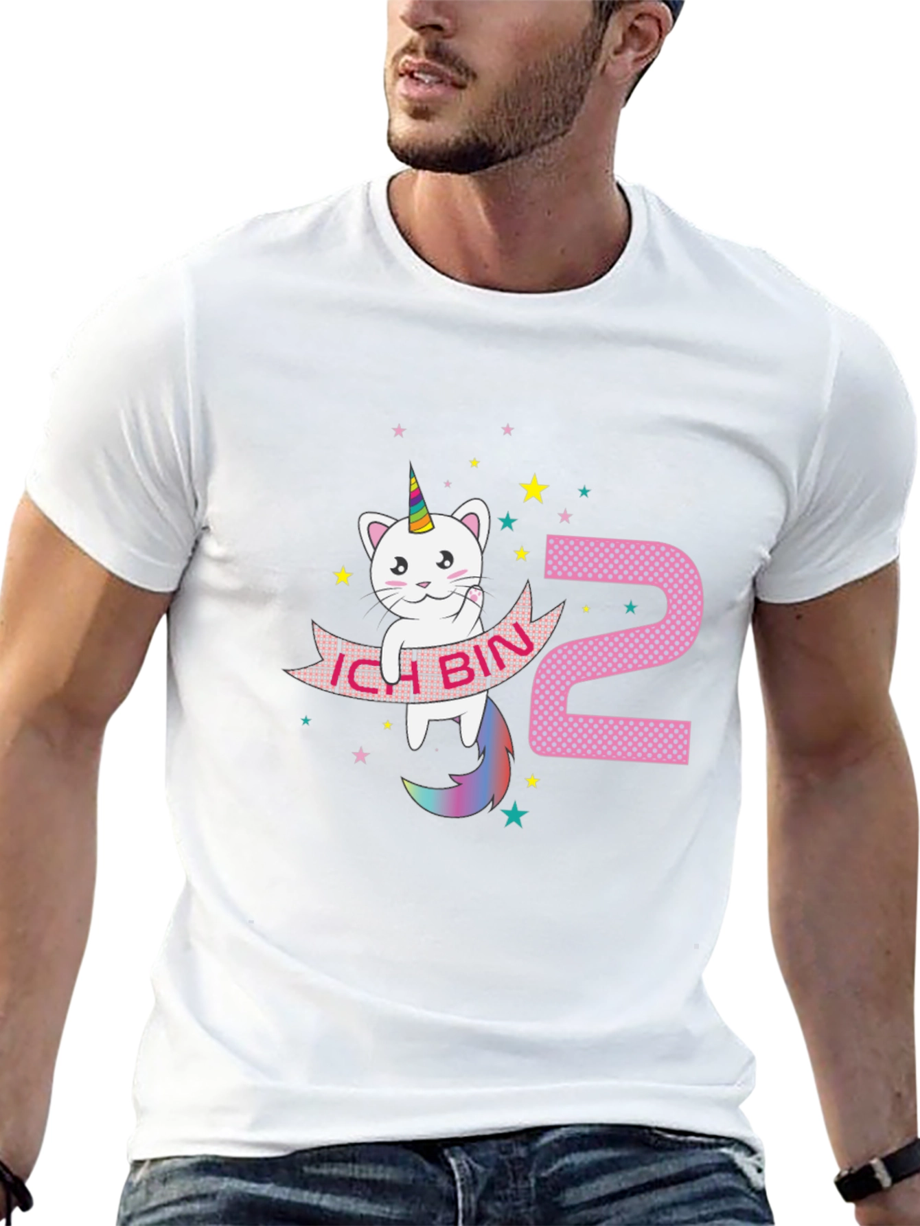 Cute 2nd Birthday Unicorn Cat T-Shirt