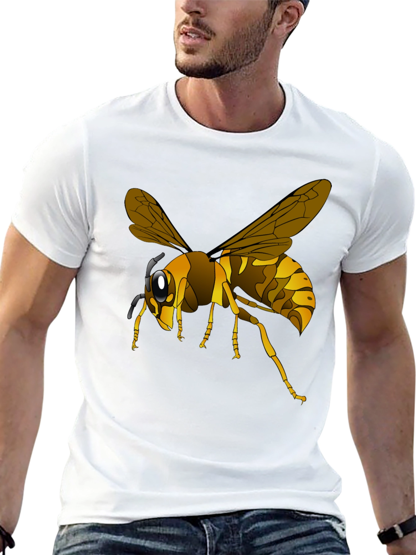 Wasp Graphic Black T-Shirt - Insect Lover Tee