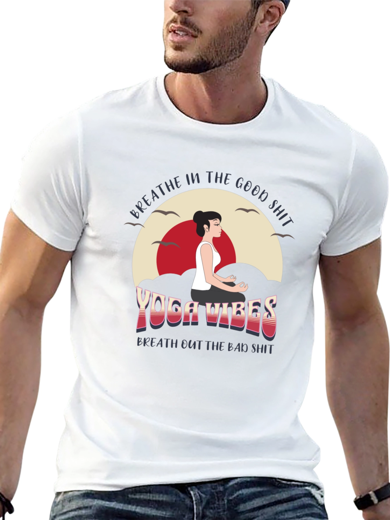 Yoga Vibes Graphic Tee - Breathe In the Good