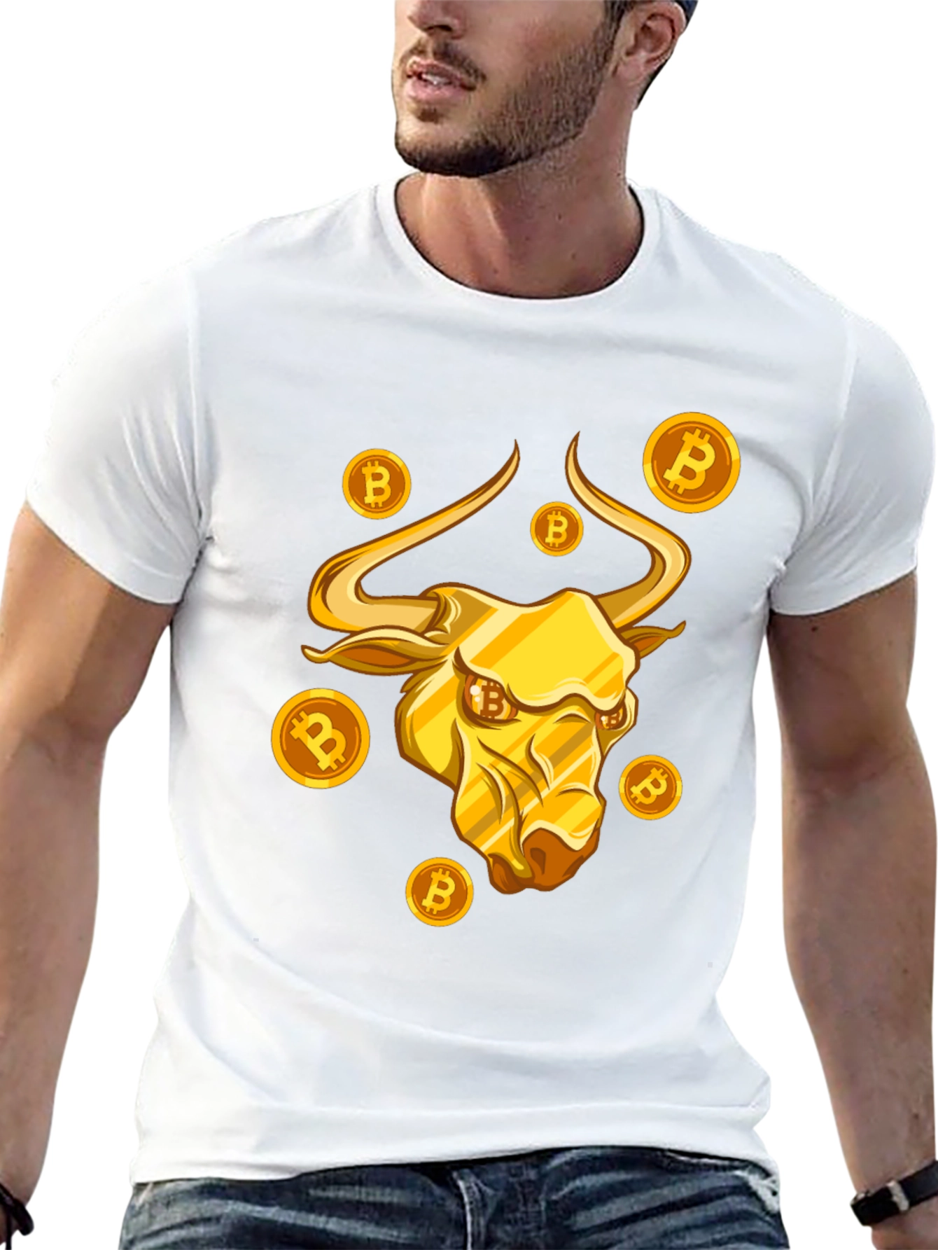 Bitcoin Bull T-Shirt - Crypto Golden Bull Design