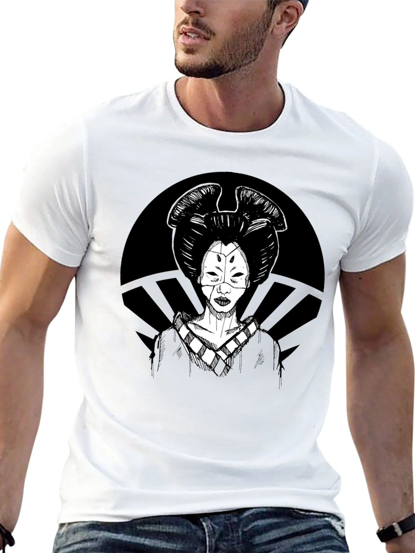 Geisha Graphic T-Shirt - Black