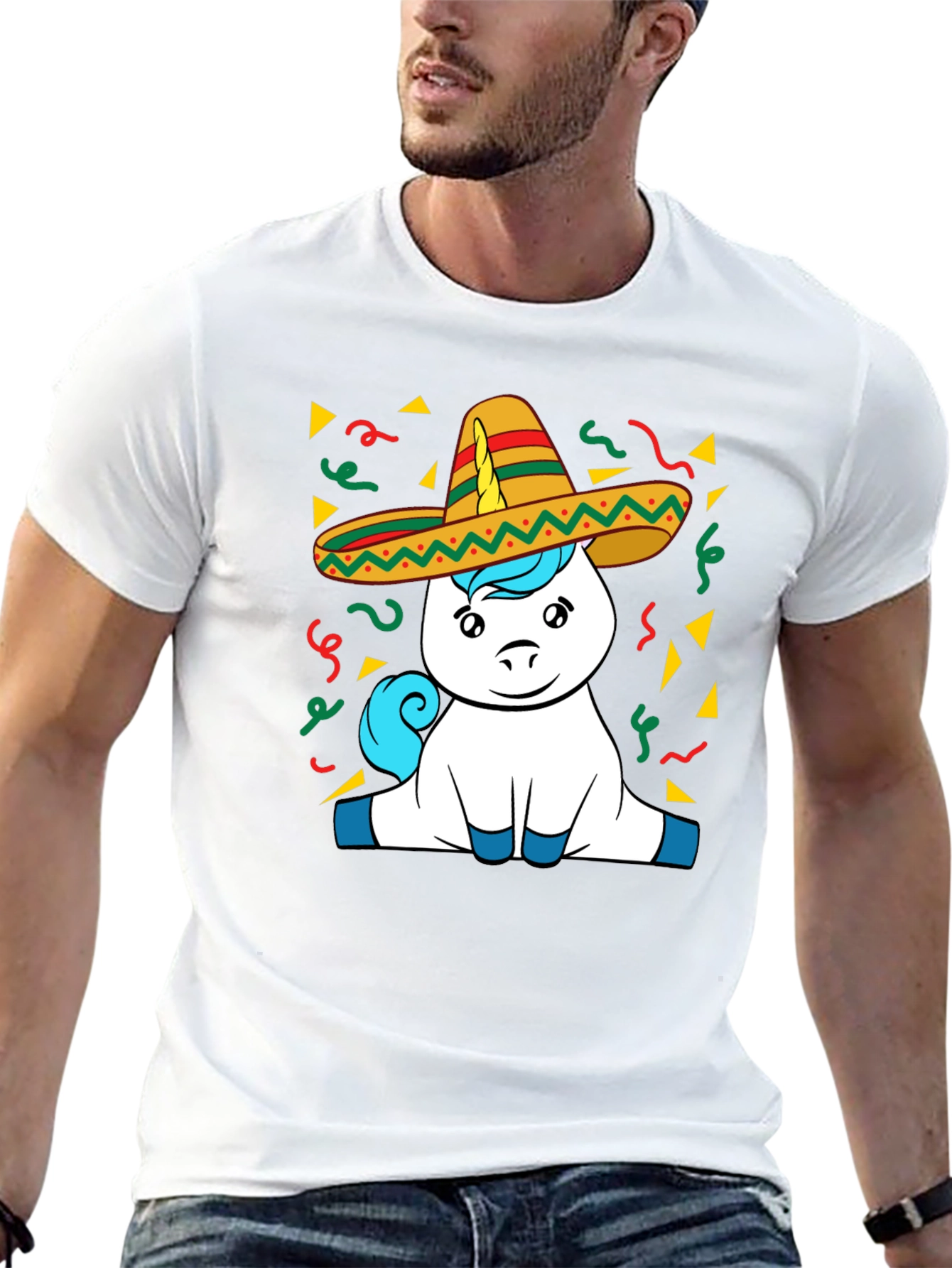Unicorn Cinco De Mayo Black T-Shirt
